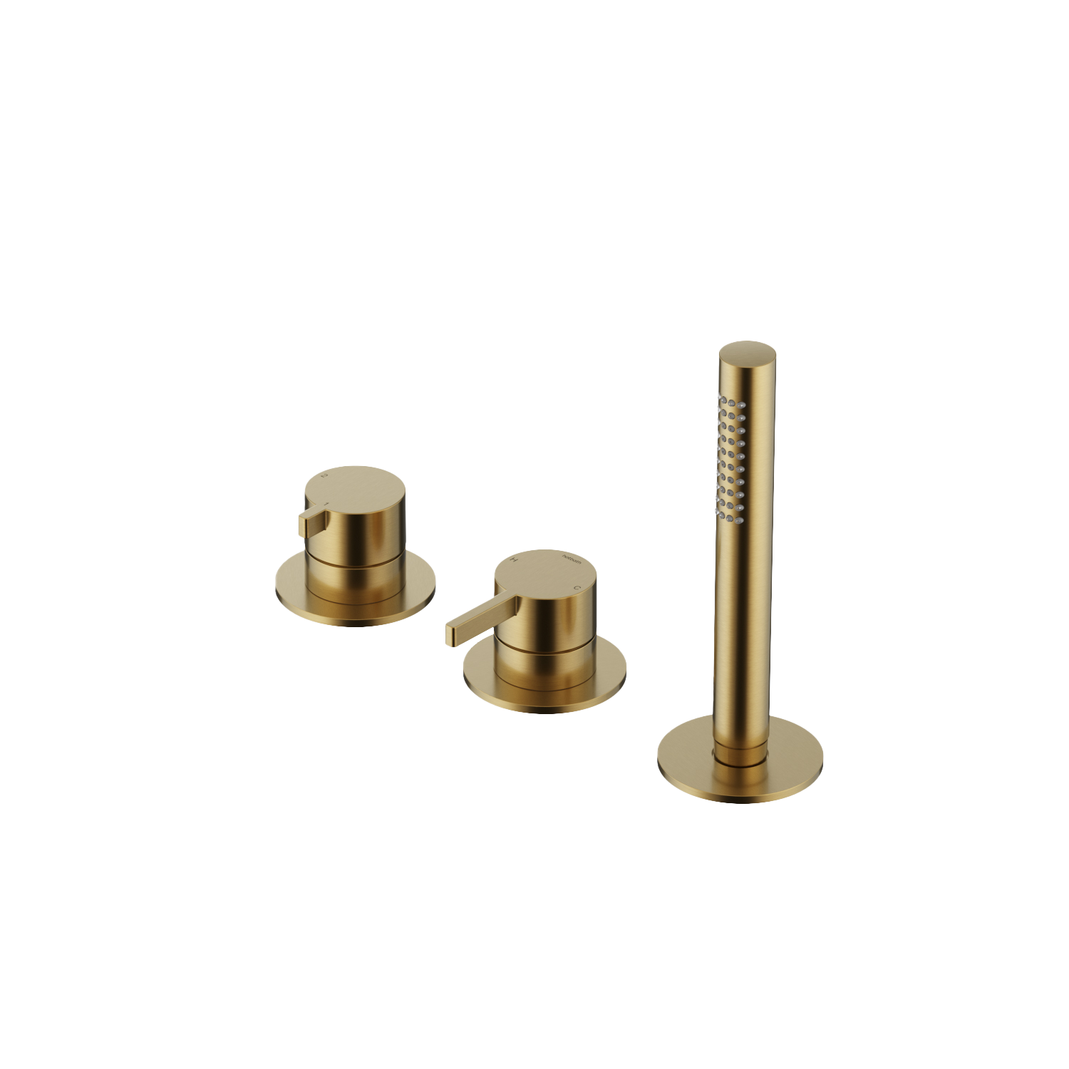 Hotbath Ace badrandcombinatie eenhendel mengkraan m. 2-weg omstel m. handd. AC075BBP Geborsteld messing PVD