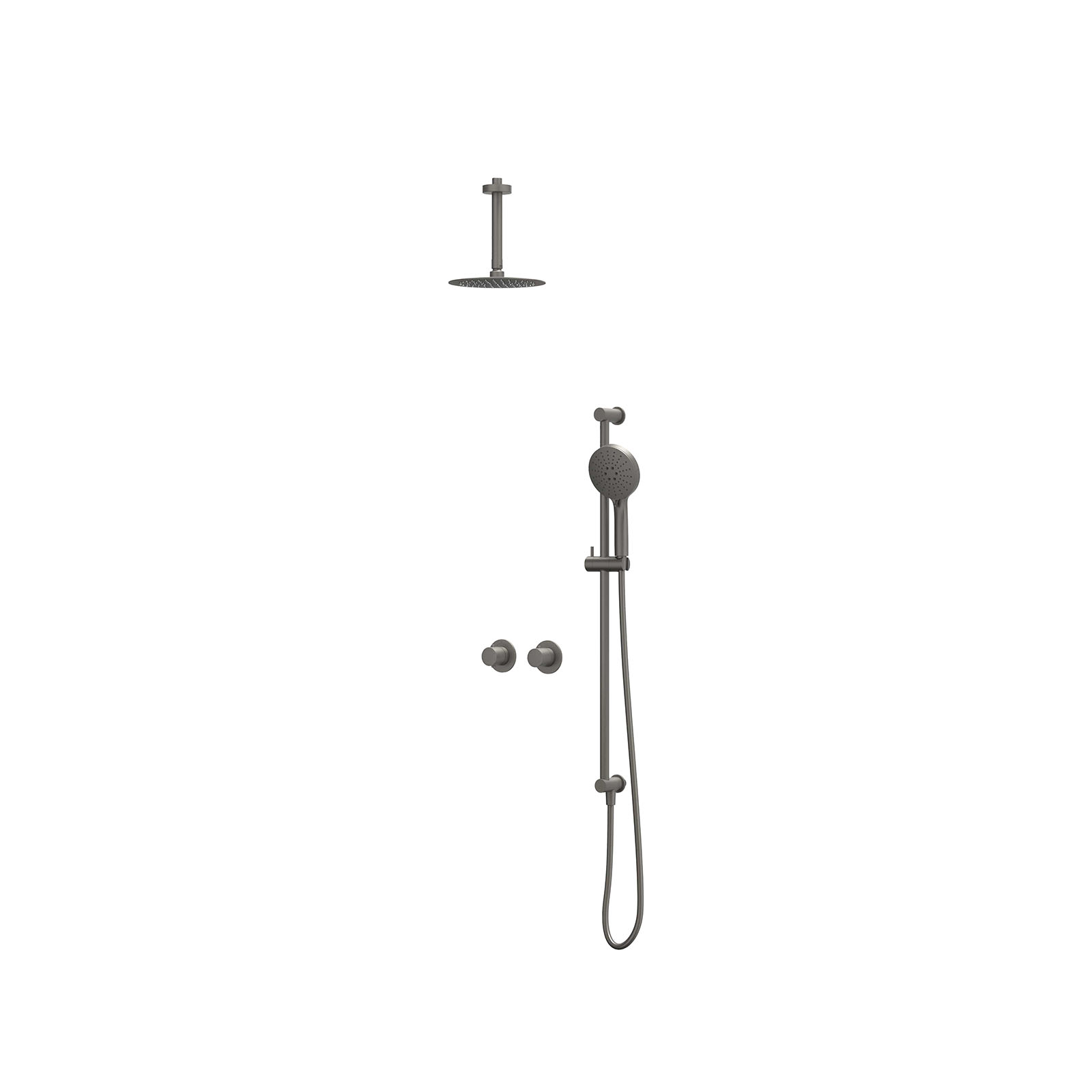 IVY Bond Inbouwset 2-weg  15cm plaf. 20cm sl glijst.  en 3-st handd CSB3GMBABB gebr. metal black PVD