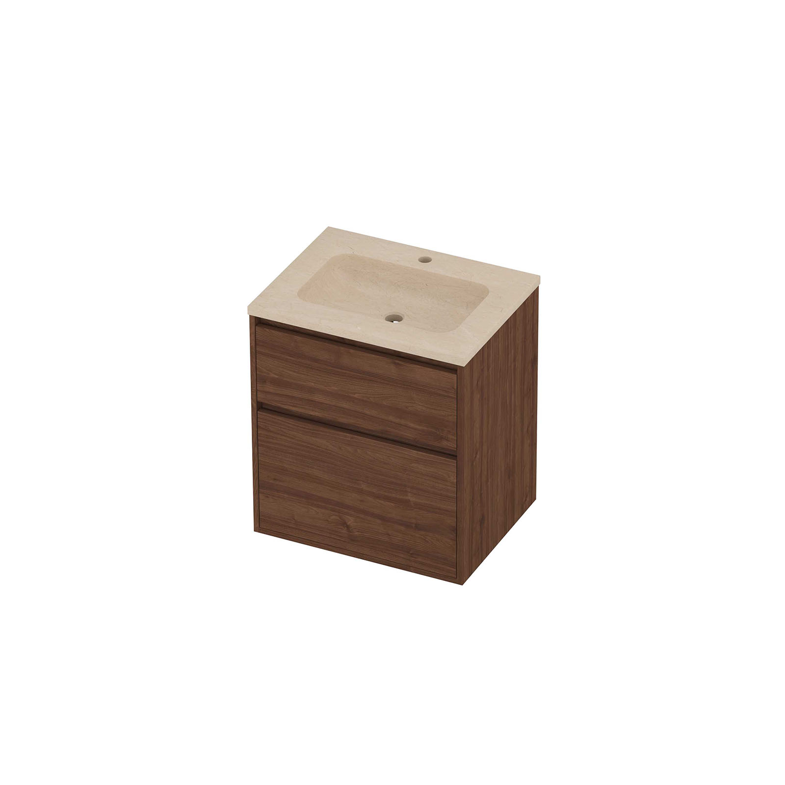 Proline Set hardsteen Elegant wast. met 1 krgt. en onderk. greepl. 2 la a-sym. in kader RSSG601IW Sand stone/Indian walnut 60x46x67