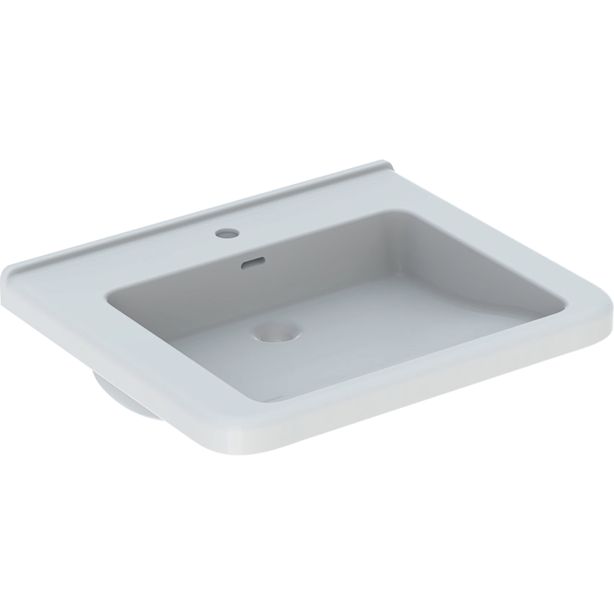Geberit 300 Comfort Square Miva wastafel 65x55cm m.krgt. m.overl. S8309800001G Wit Tect