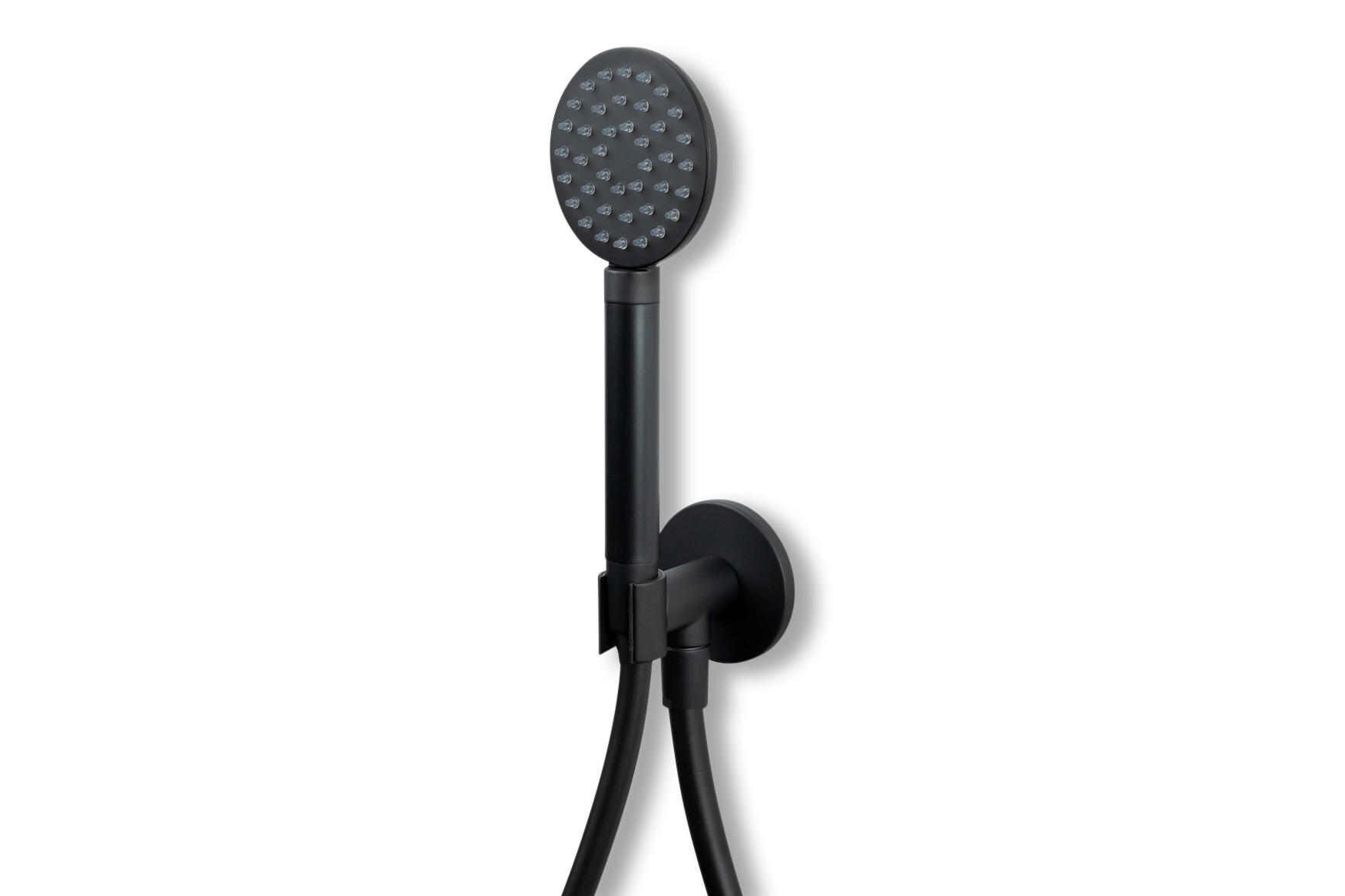 Lagoo Garda handd.houder met wanduitlaat handd. rond en doucheslang 150 cm G2242MB Matt Black
