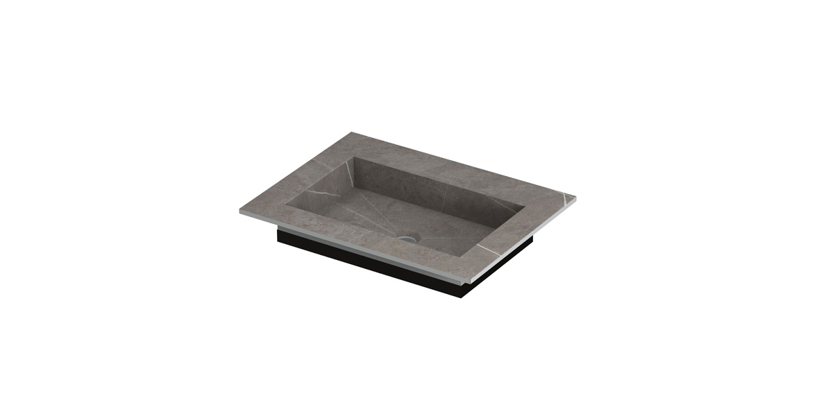 INK Post wast. keramische slab envelop bak zonder krgt. H10xB600xD450 Armani grey mat / 210001