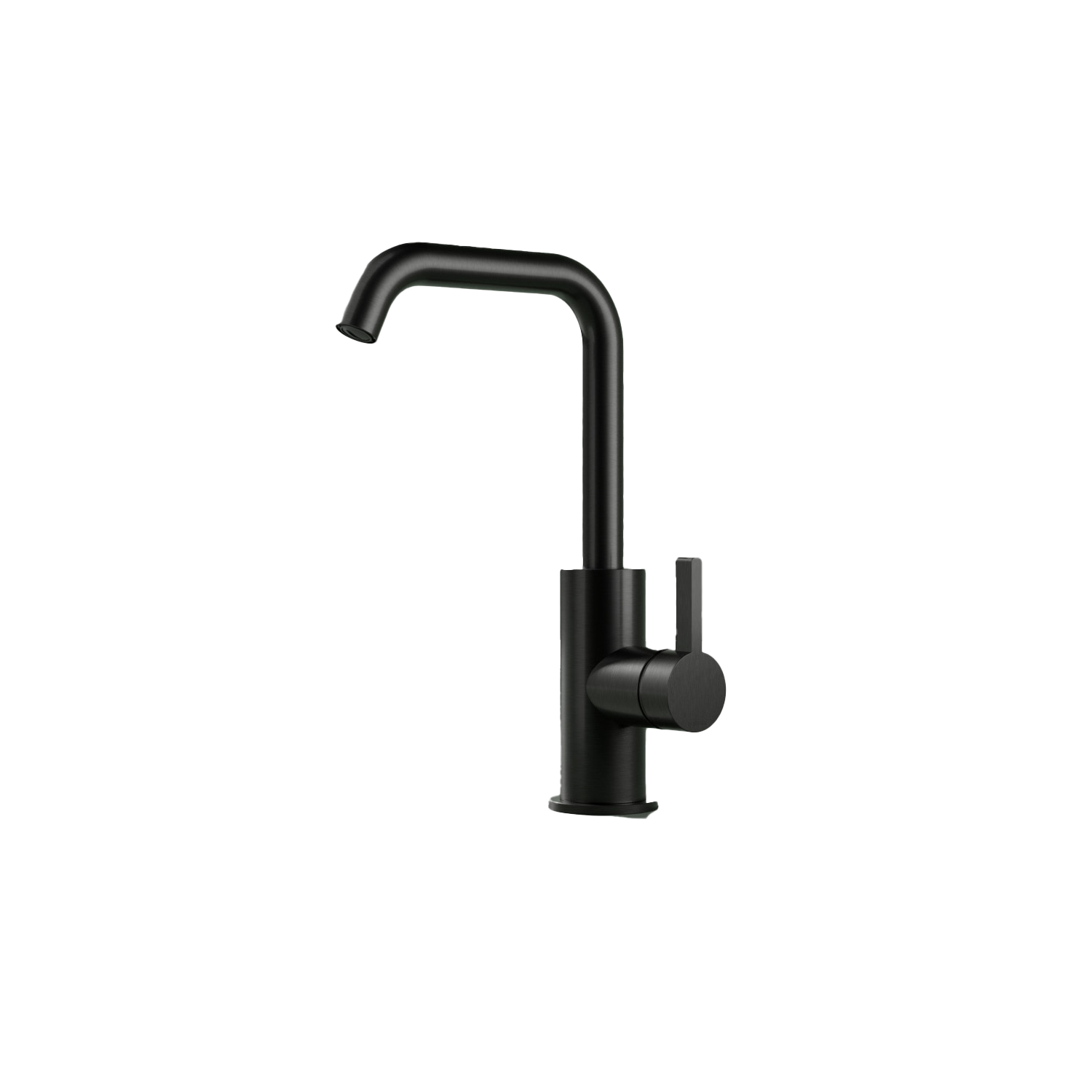 Hotbath Ace wastafelmengkraan m. drabare uitloop zonder waste AC004MBP Mat Zwart PVD