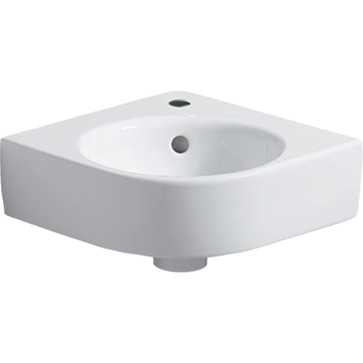 Geberit Renova compact hoekfontein m.krgt. m.overl. 276132000 wit