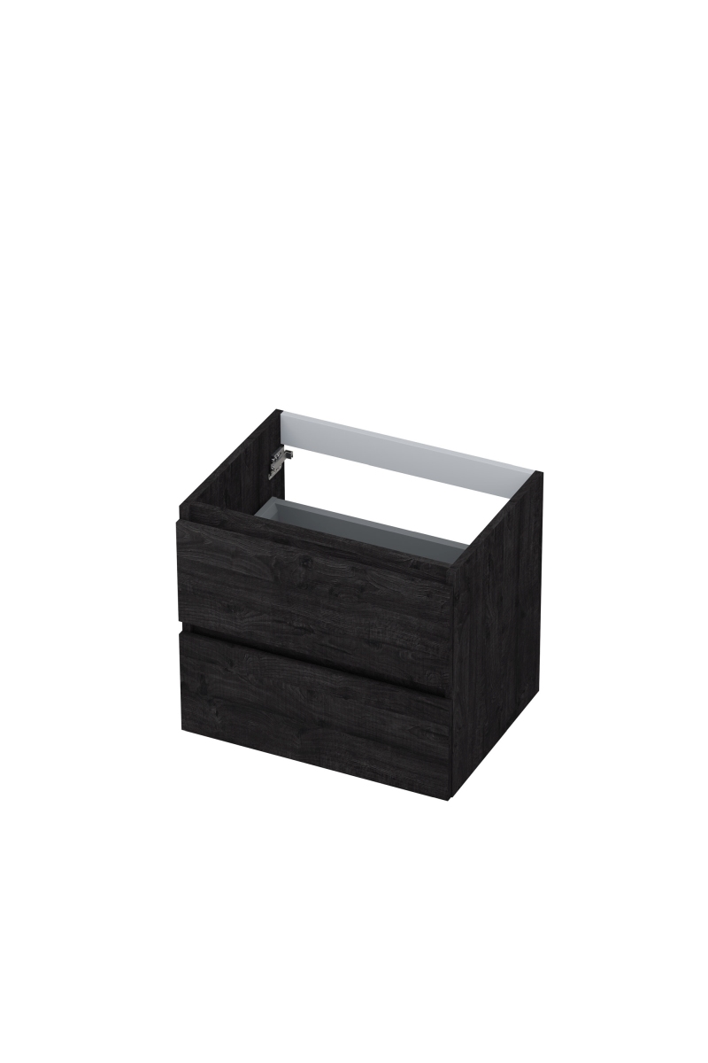 INK onderk. 2 laden greepl. met houten keerlijst 1257108 Houtskool eiken H520xB600xD450