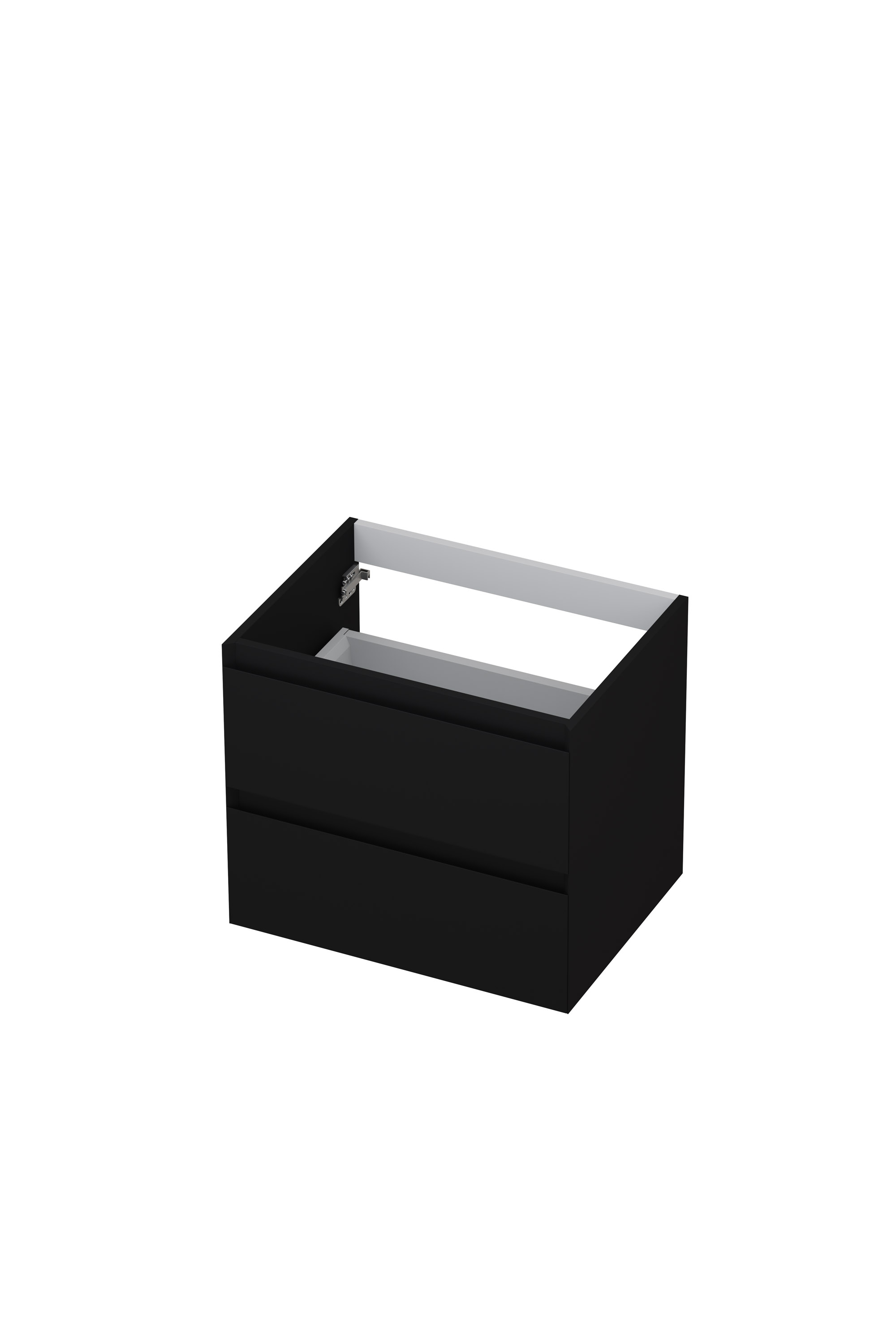 INK onderk. 2 laden greepl. gelakt 45gr 1240406 Mat zwart H520xB600xD450