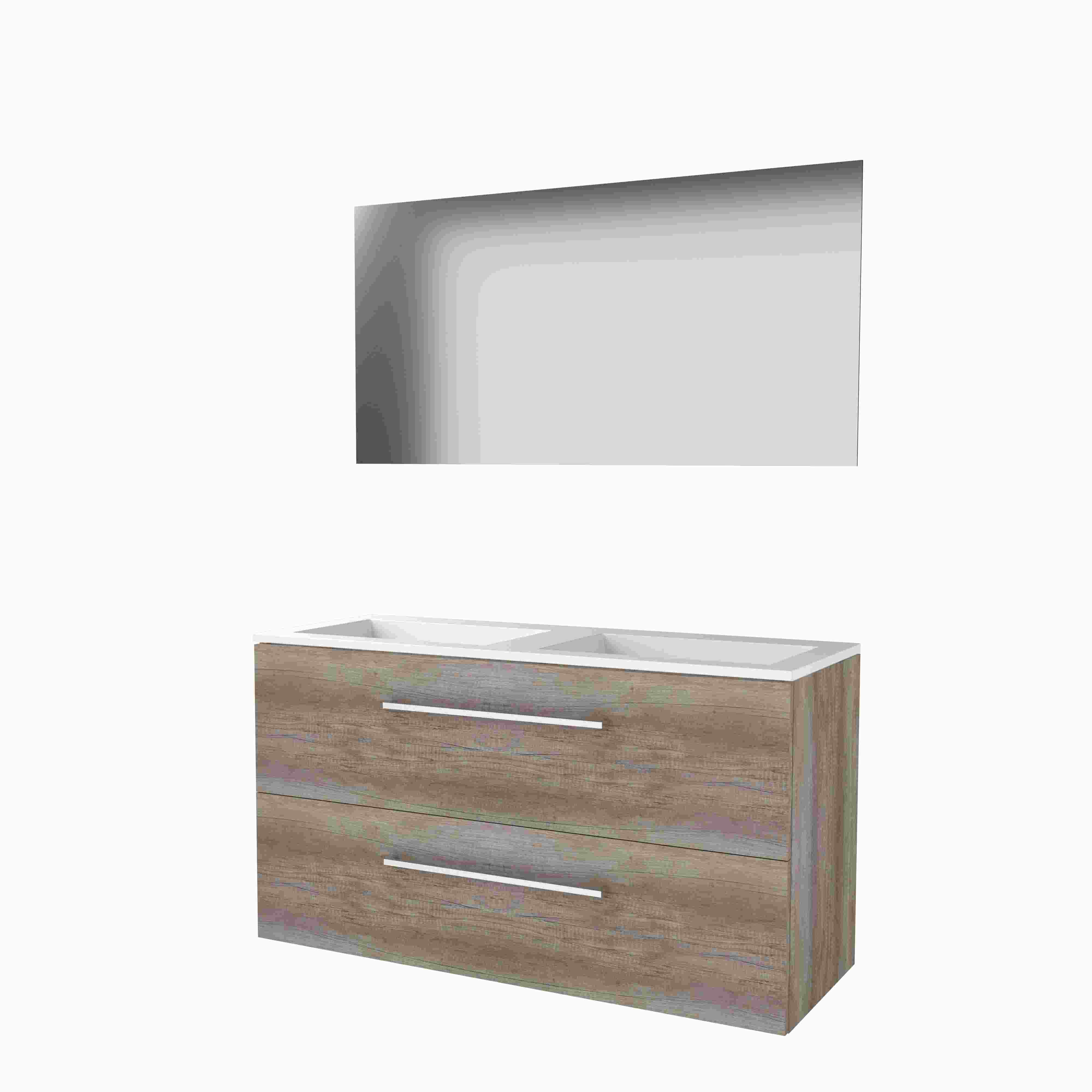 Basic Ultimate 46 onderk. m. gr. incl. 2 la + Acryl wast. z. krgt. incl. spg. m. LED ind. o+b B1200xD460 Scotch Oak / 1813971
