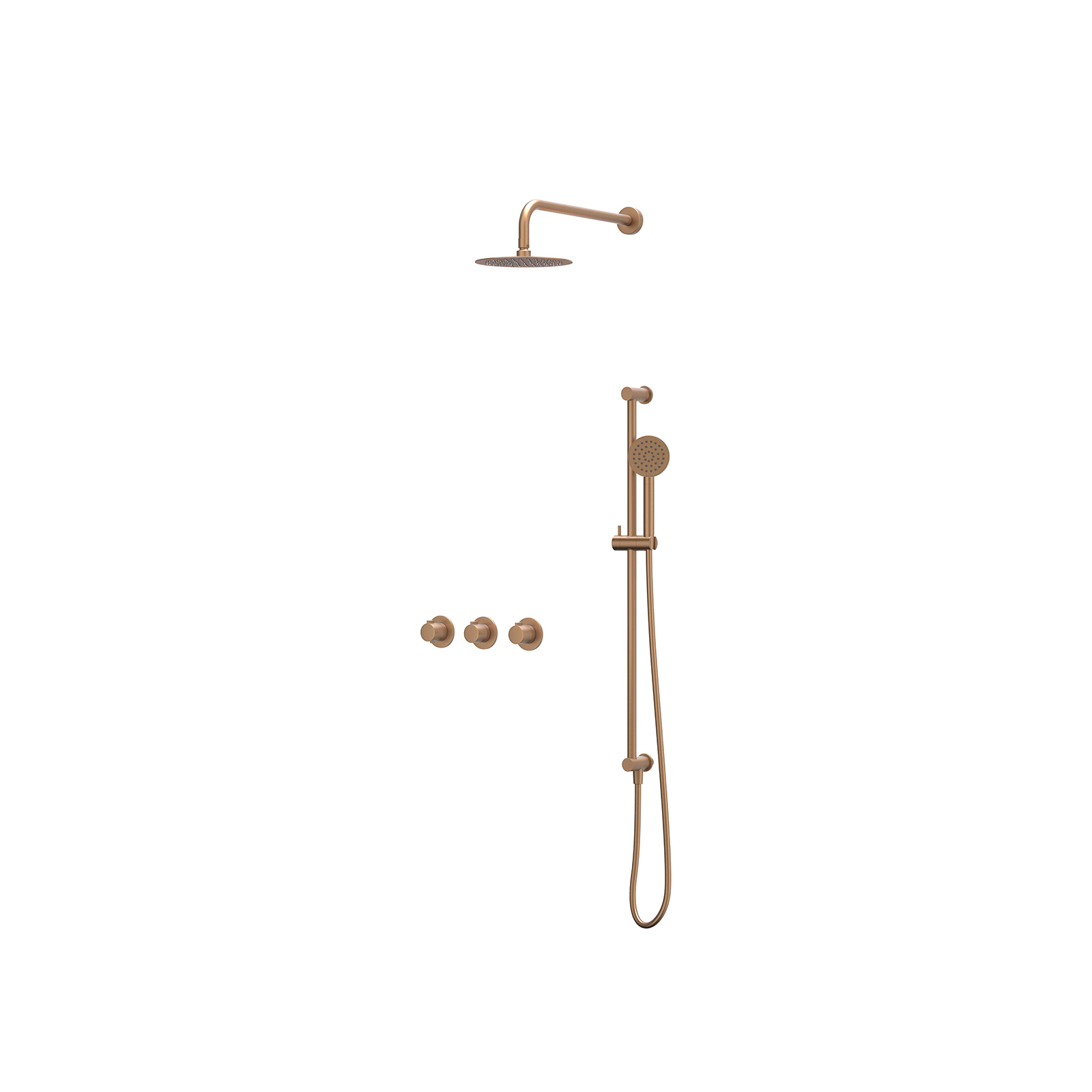 IVY Pact Inbouwset 2 stopkr.  w-arm 20cm sl glijst.  en satin sp. CSP4GKCAAB gebr. mat koper PVD