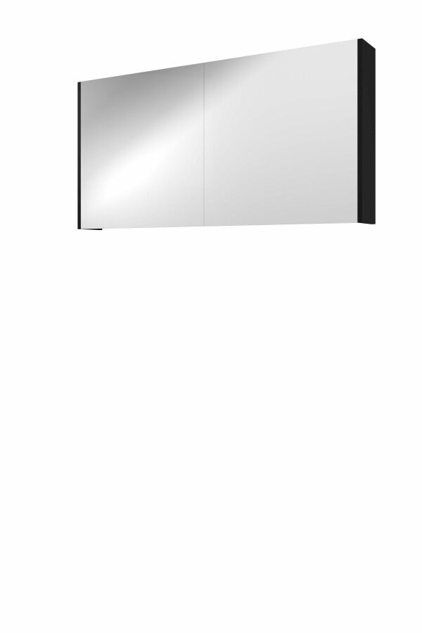Proline spiegelkast Xcellent met dubbel gespiegelde deuren 2 deuren 1808956 Mat zwart H600xB1200xD140