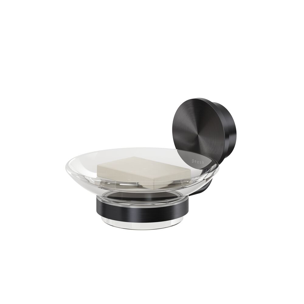 Geesa Opal zeephouder 917203-09 geborsteld zwart metaal
