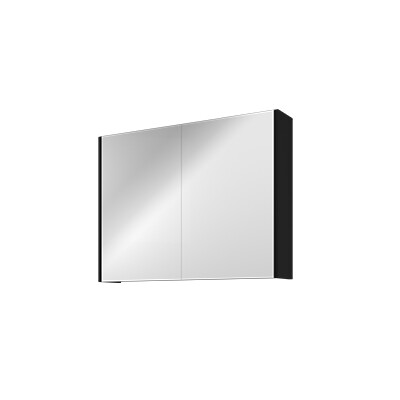 Proline spiegelkast Comfort met spiegel op plaat aan binnenzijde 2 deuren 1808606 Mat zwart H600xB800xD140