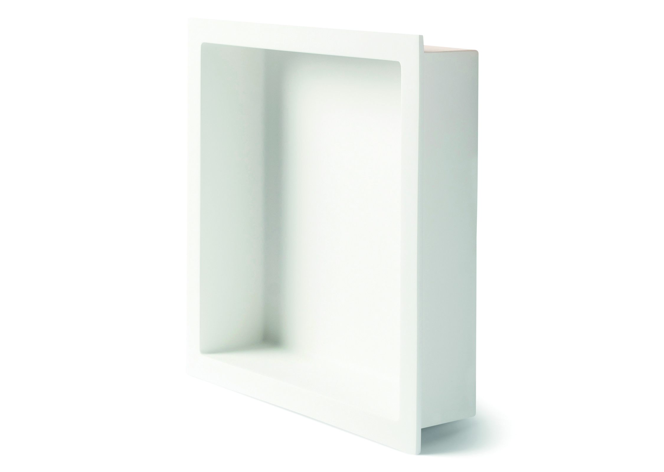 Luca inbouwnis MET FLENS 29.5x29.5x7cm solid surface Mat wit LUVA1430M