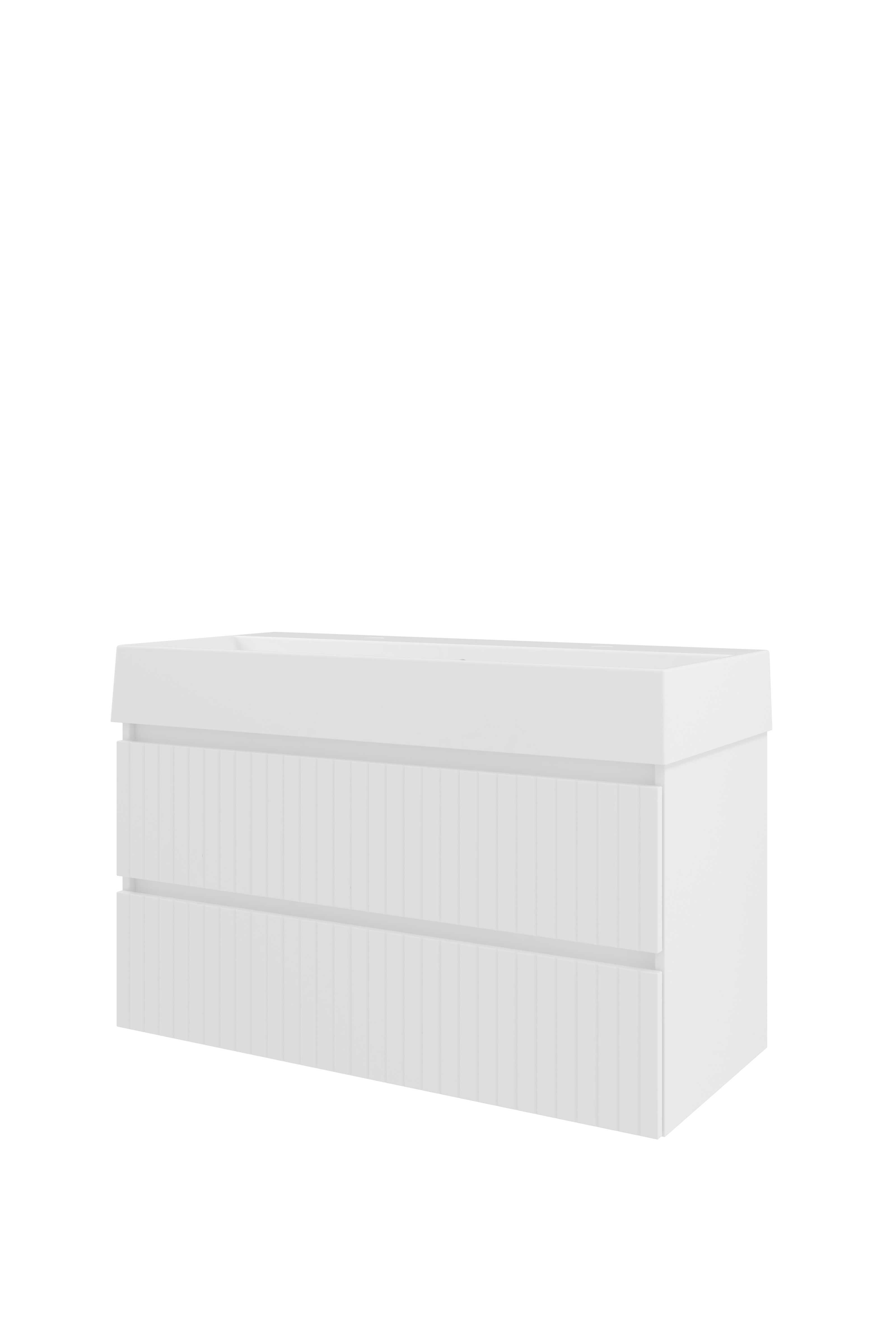 Proline Set porselein Loft wast. met 2 kr.gaten en onderkast sym. gefr. 1818204 Glans wit/Glans wit 1000x460x650