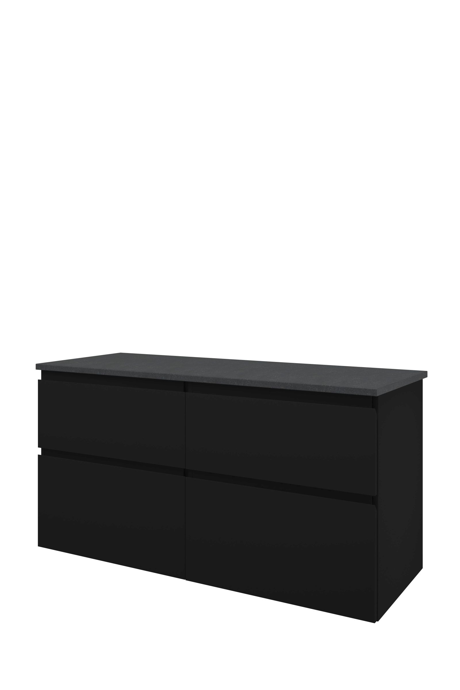 Proline Top afdekplaat hardsteen onderk. 4 la a-symm. H620xB1200xD460 Mat zwart/Blue stone / 1817966