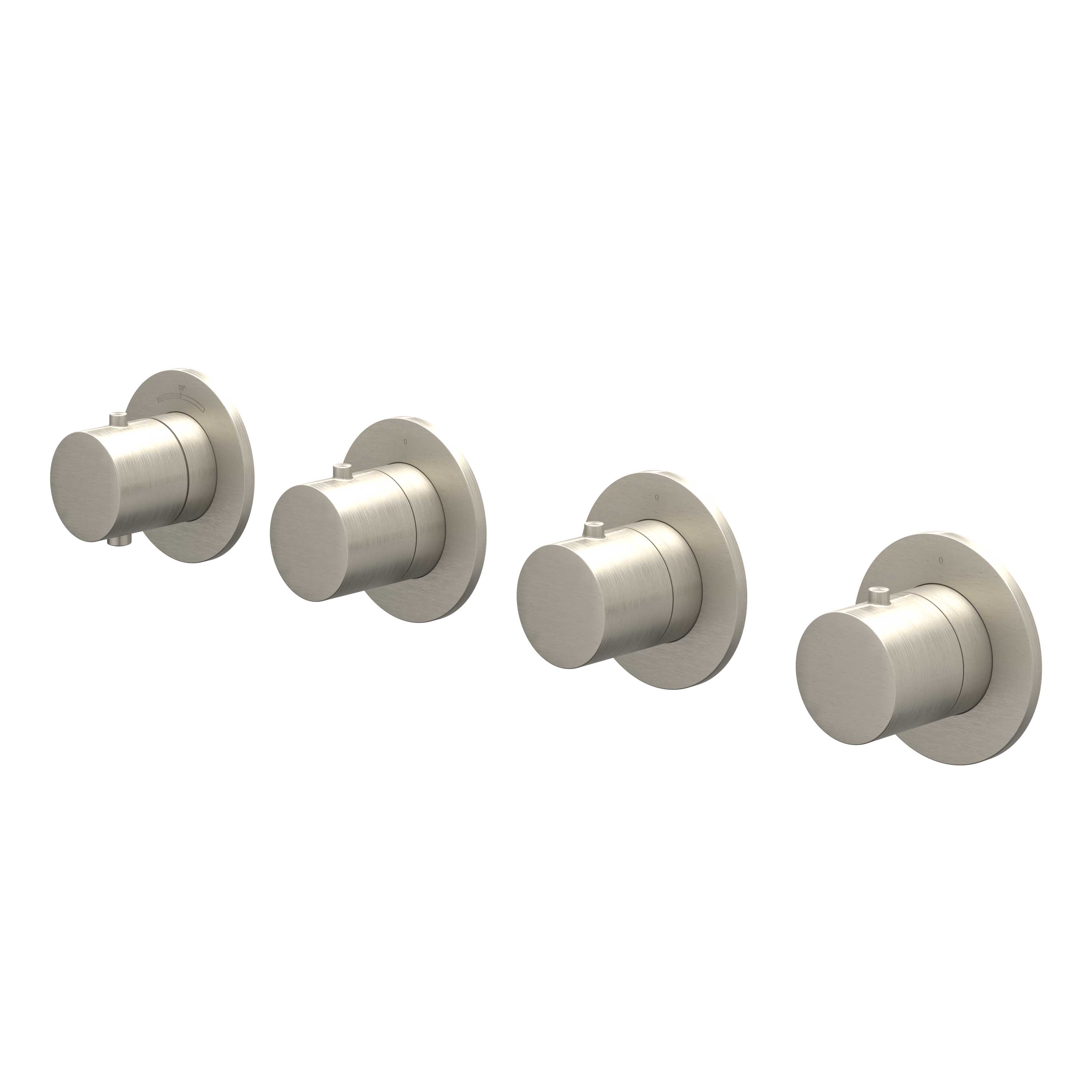 IVY Bond Afbouw inbouwtherm. m/3 stopkranen symmetry m/ronde rozetten 6202373 gebr. nickel PVD