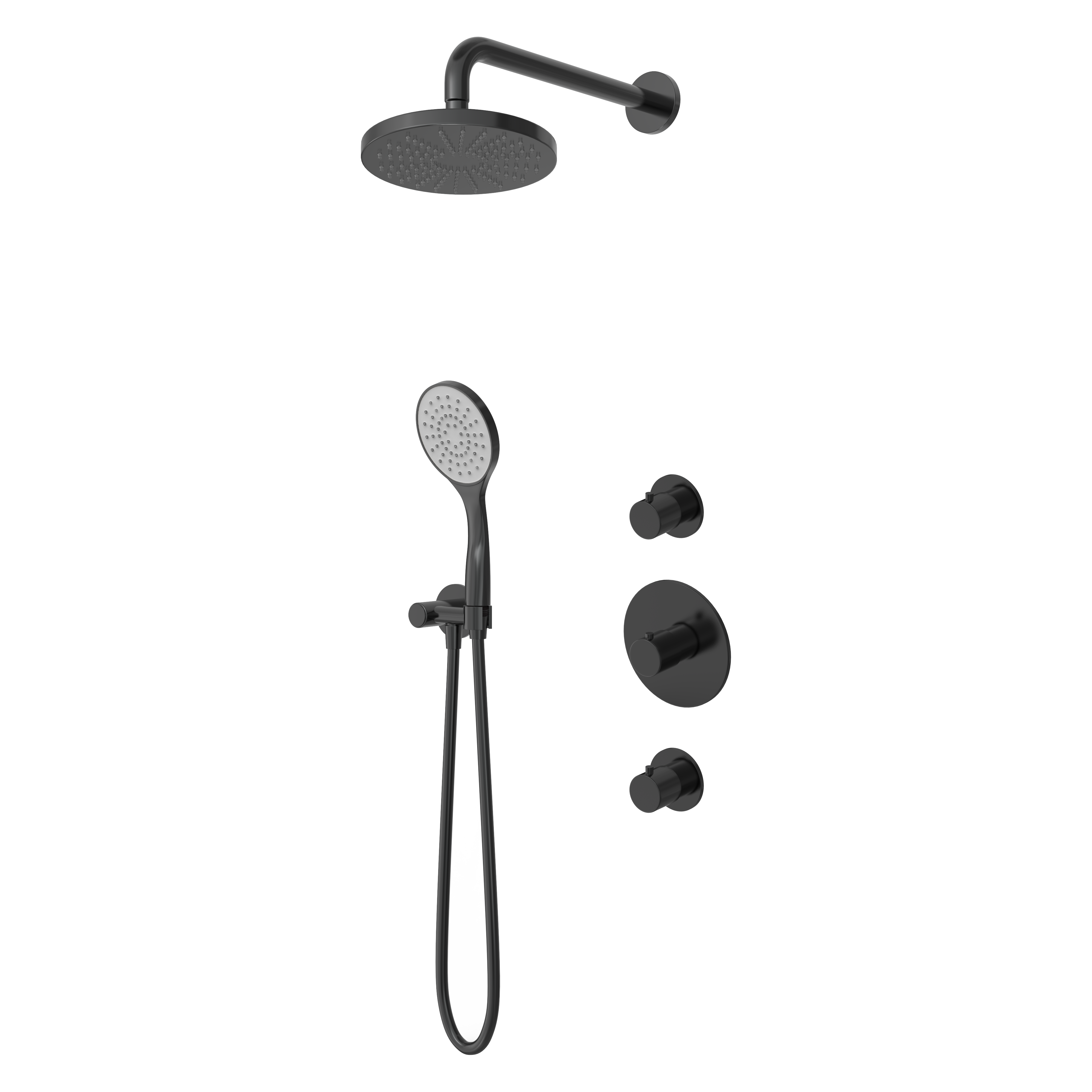 Hotbath IBS Buddy 2 stopkranen MBP 3 standen handdouche glijstang IBS12MBP17 Geborsteld zwart PVD