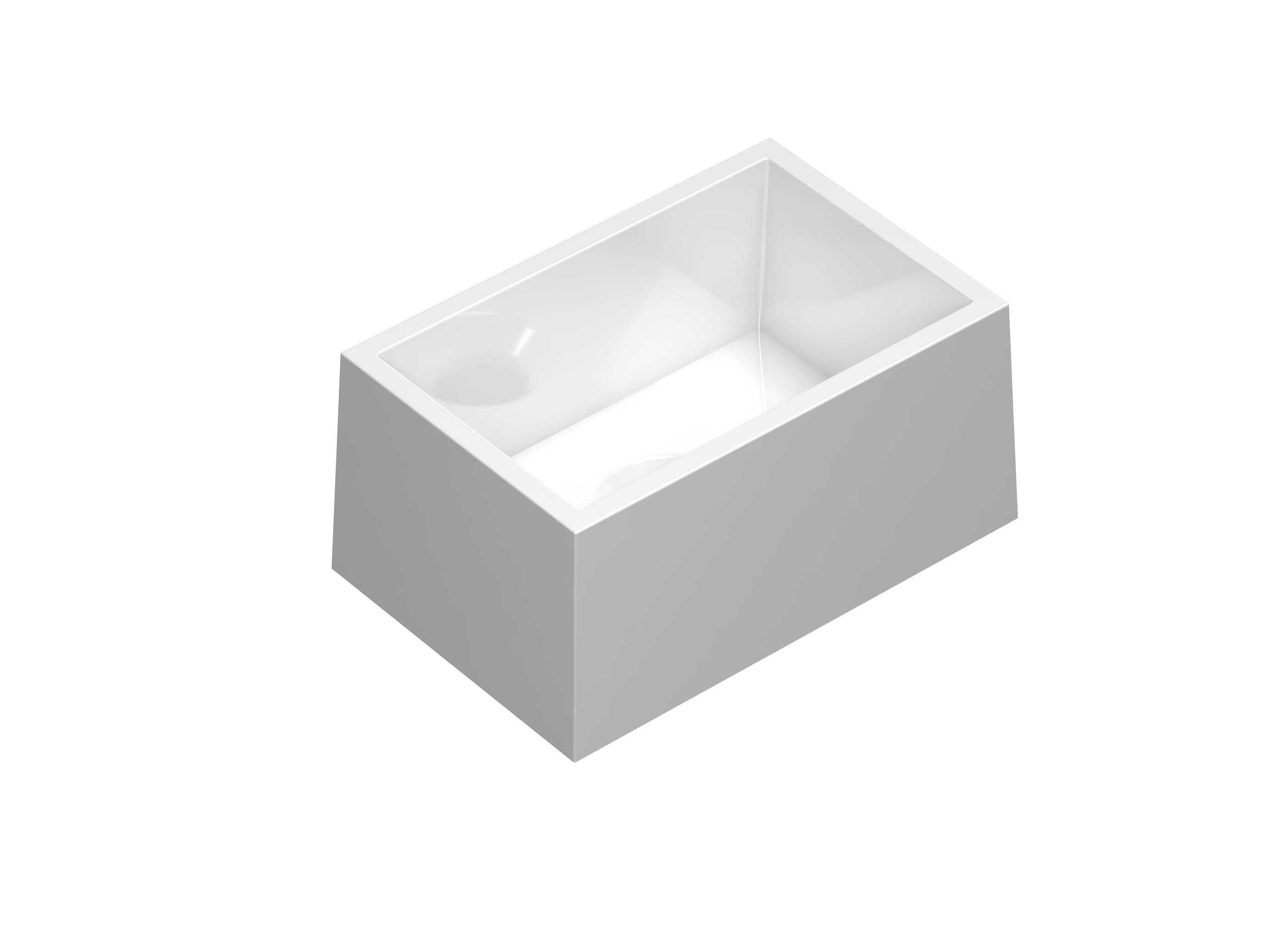INK Break Opbouw waskom polystone rechthoek 3403355 Glans wit H100xB270xD180