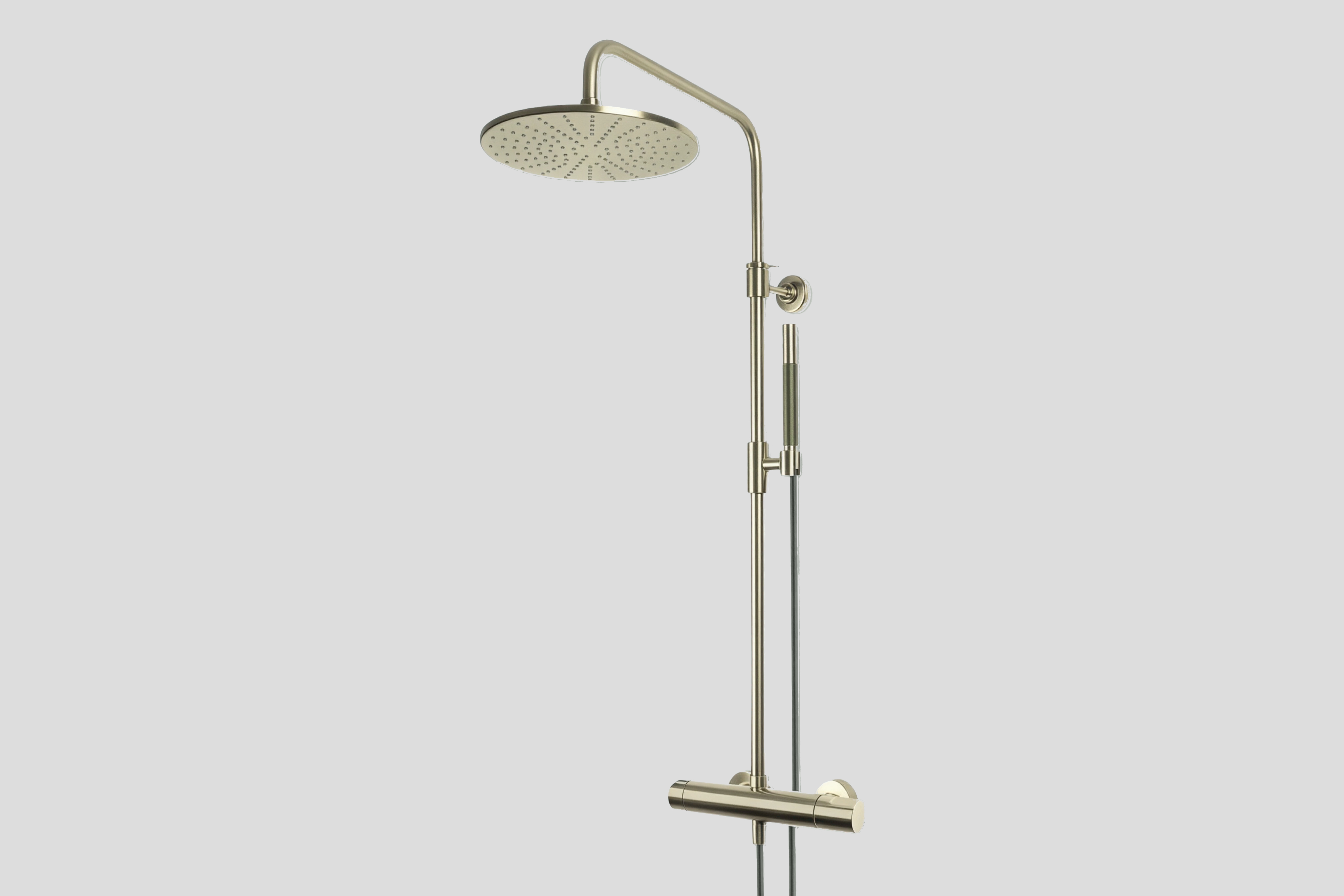 Lagoo Como Thermostatische douche set m. hoofddouche 250 mm en handdouche staaf CM5201BN Brushed Nickel