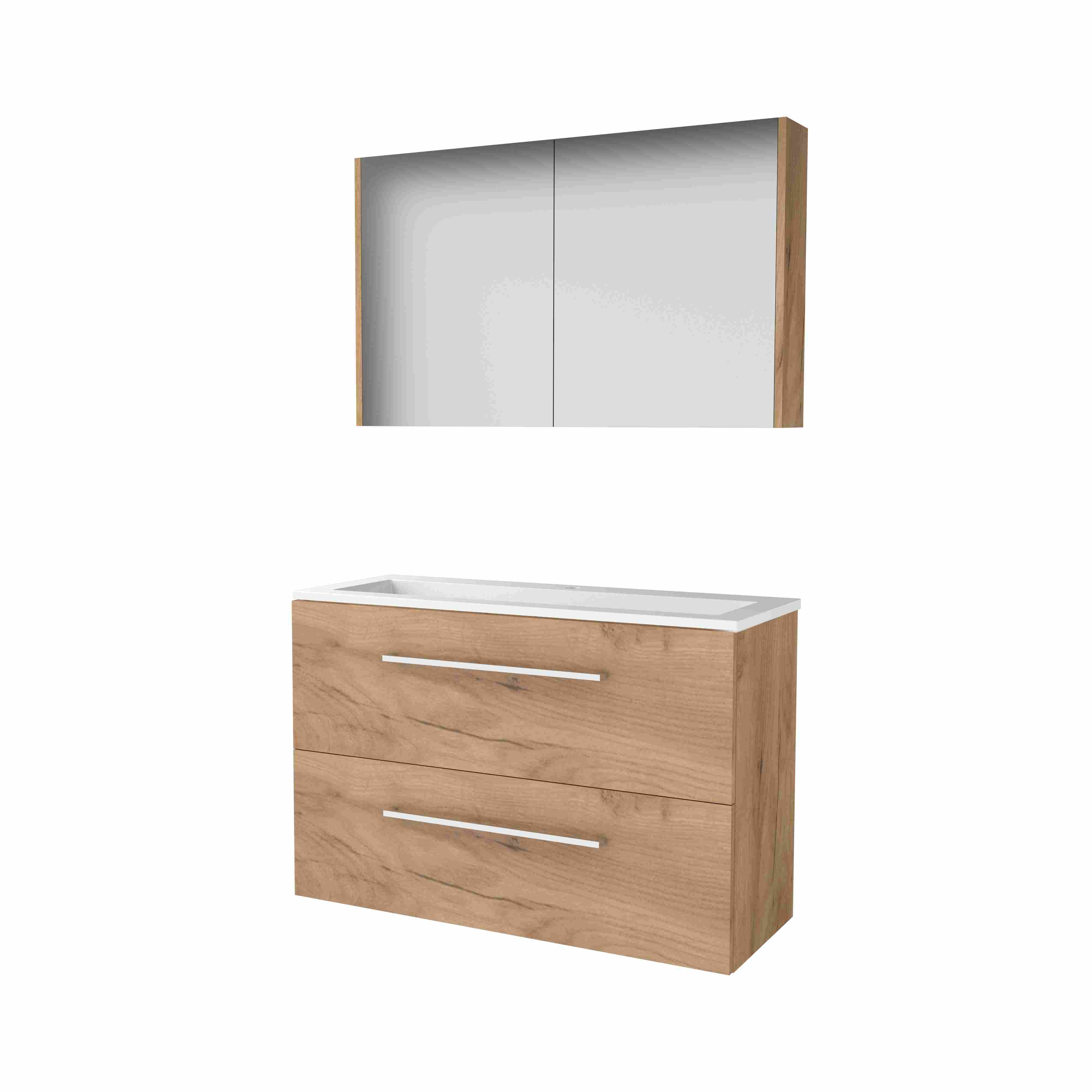 Basic Comfort 39 set 100x39cm met gr. 2 la Acryl wast. 1 krgt. incl. kast C39GR100A1WO Whisky Oak