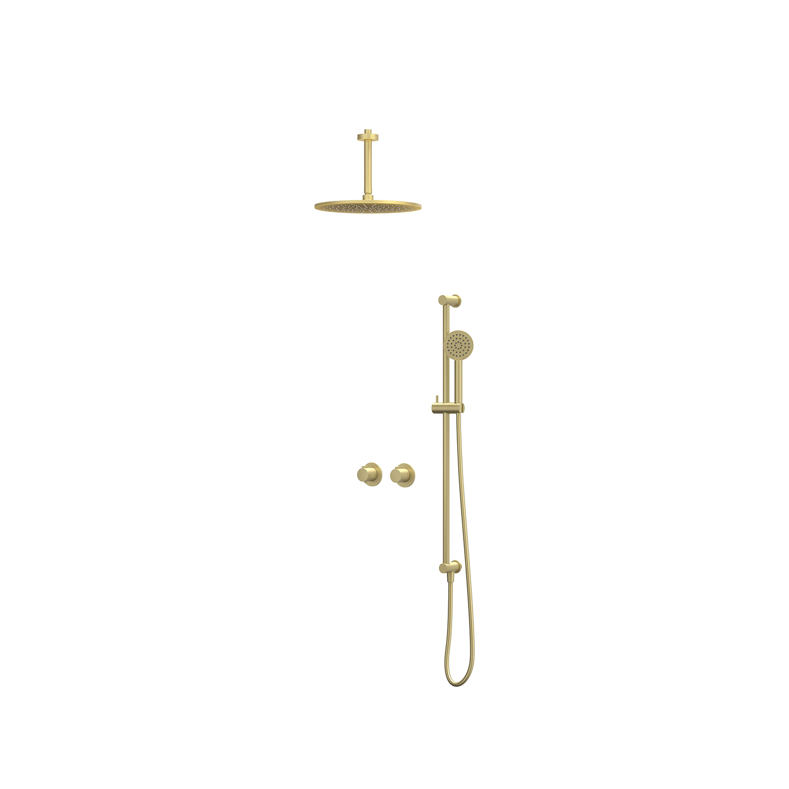 IVY Pact Inbouwset 2-weg  15cm plaf. 30cm me glijst.  en satin sp. CSP3MPCFBB gebr. mat goud PVD
