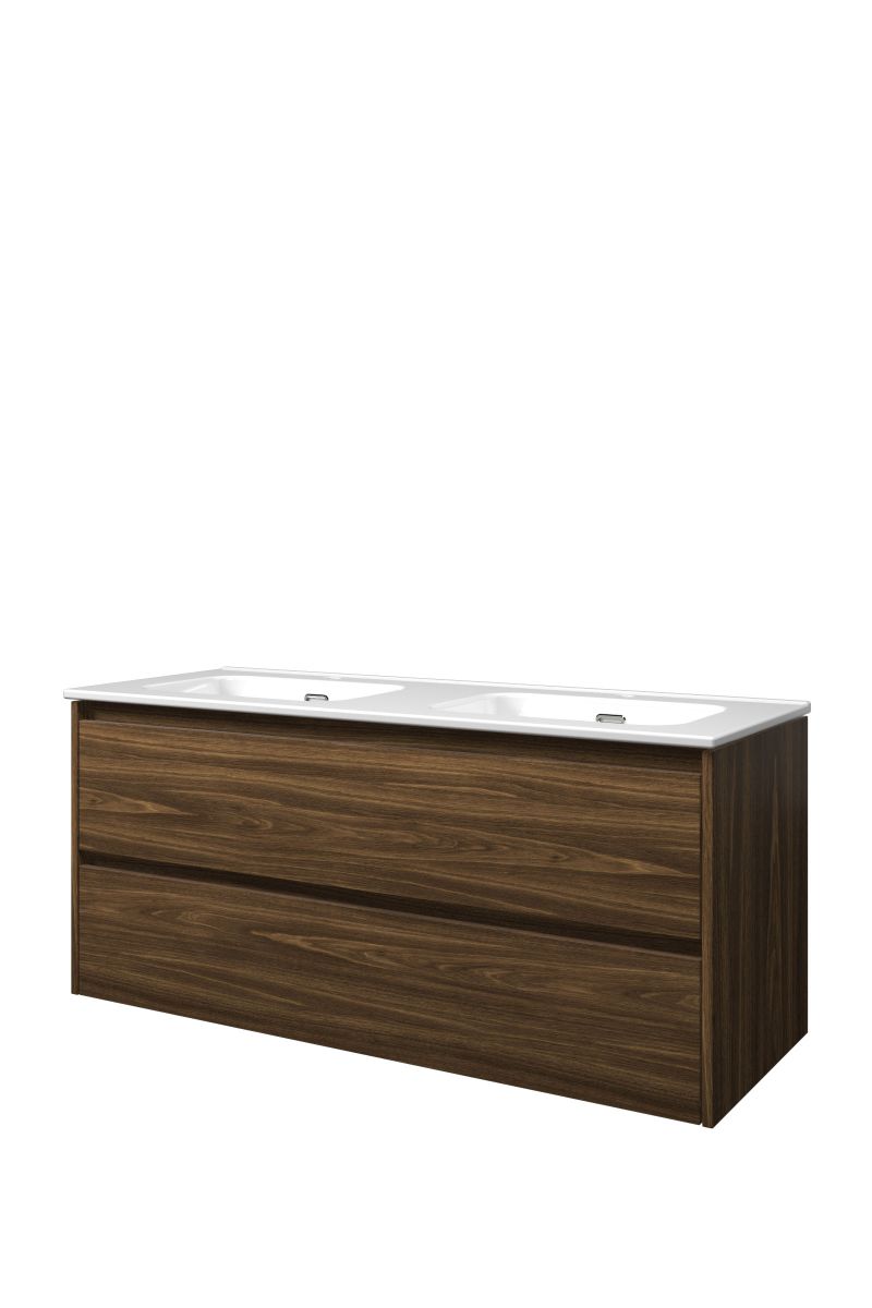 Proline dubbel set porselein Elegant wast. dubbel met 2 krgt. en onderk. sym. TGWB120D2CA Cabana oak/Glans wit H540xB1200xD460