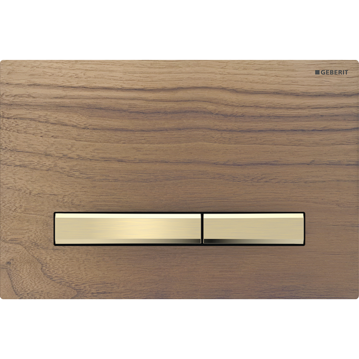 Geberit Sigma50 bedieningsplaat 2- toets square messing - Amerikaans noten 115.672.JX.2