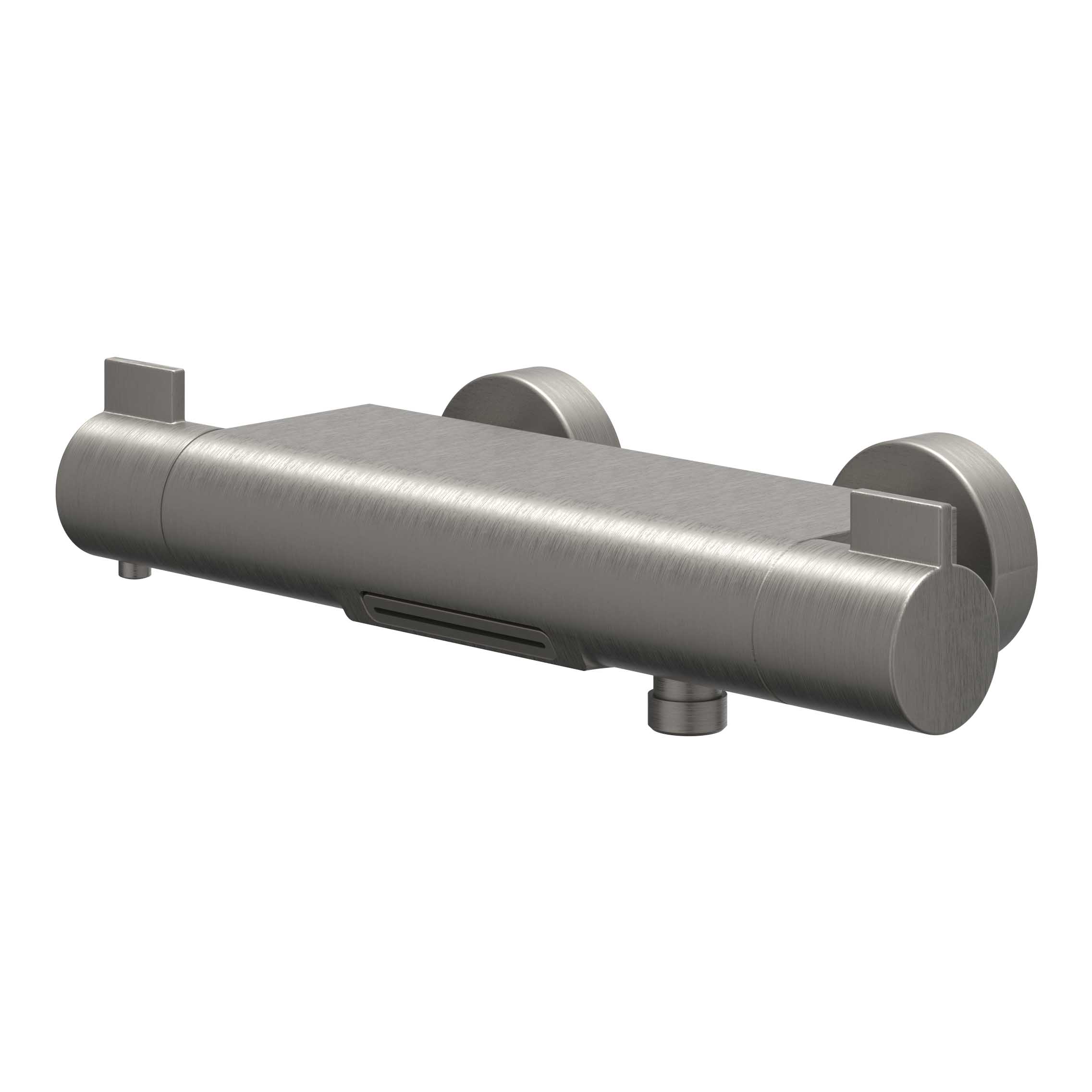 IVY Pact Badthermostaatkraan opbouw cooltouch met cascade uitloop 6302056 gebr. metal black PVD