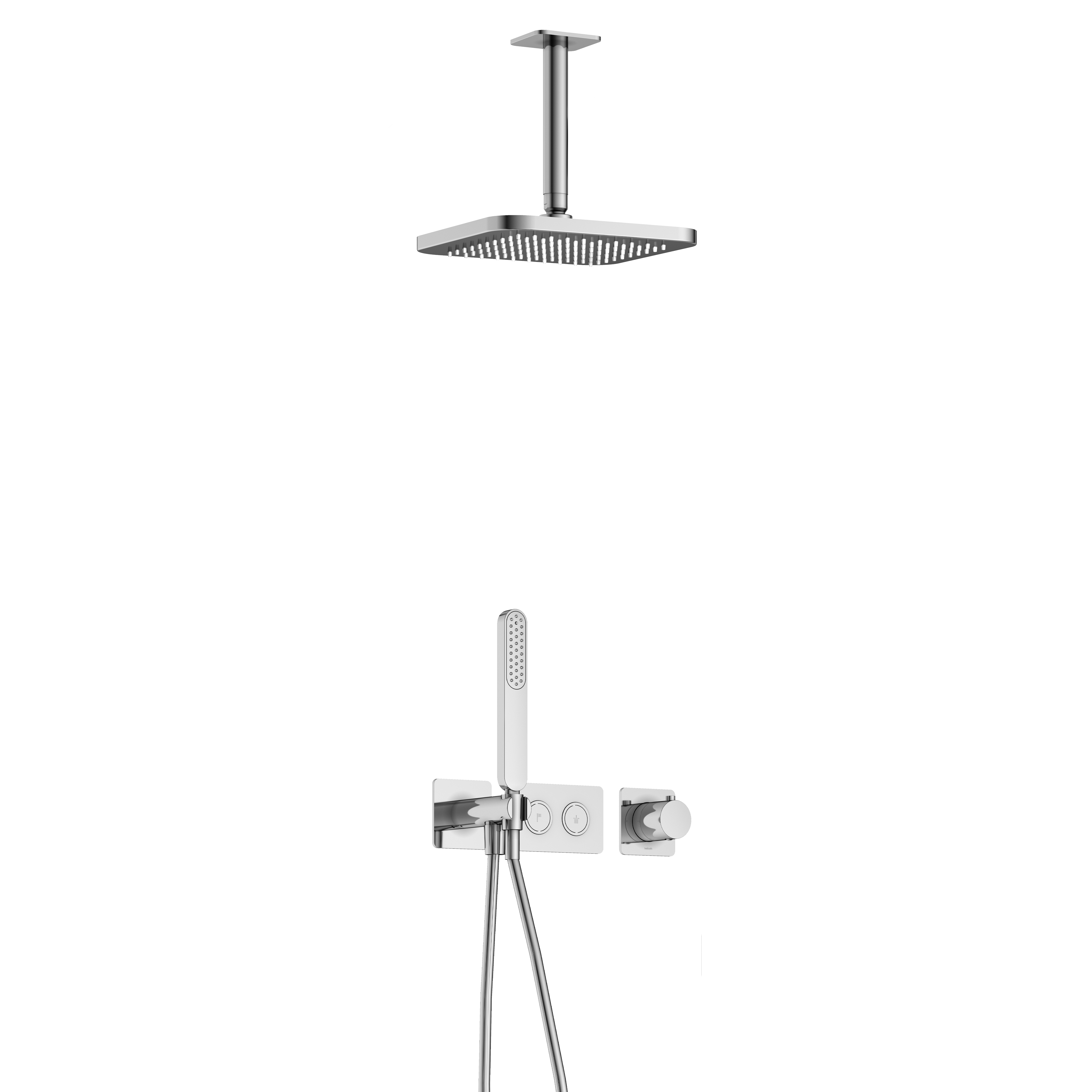 Hotbath Gal inbouwset m. 2 pushbuttons m. plaf. buis IBS41CR2 Chroom