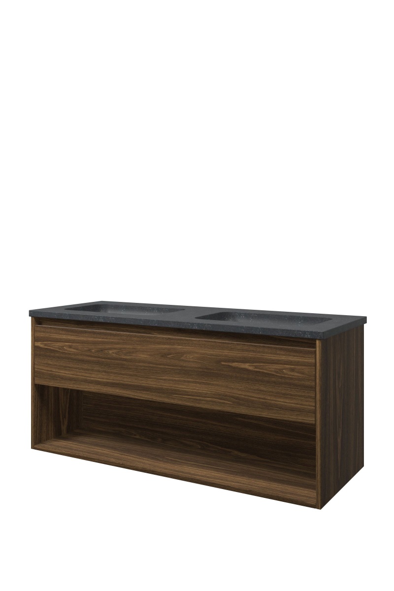Proline set hardsteen Elegant wast. z. krgt. en onderk. met schap RBSA120D0CA Cabana oak/Blue stone H545xB1200xD460