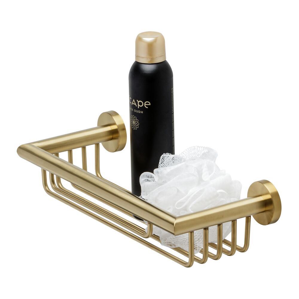 Geesa Nemox Brushed Gold fles/sponshouder 916514-07-30