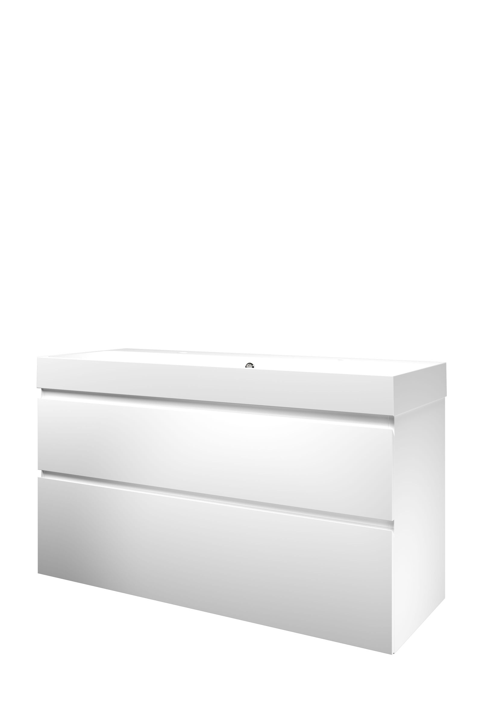 Proline set polystone Loft wast. met 2 krgt. en onderk. a-sym. 1817195 Mat wit/ Mat wit H700xB1200xD460