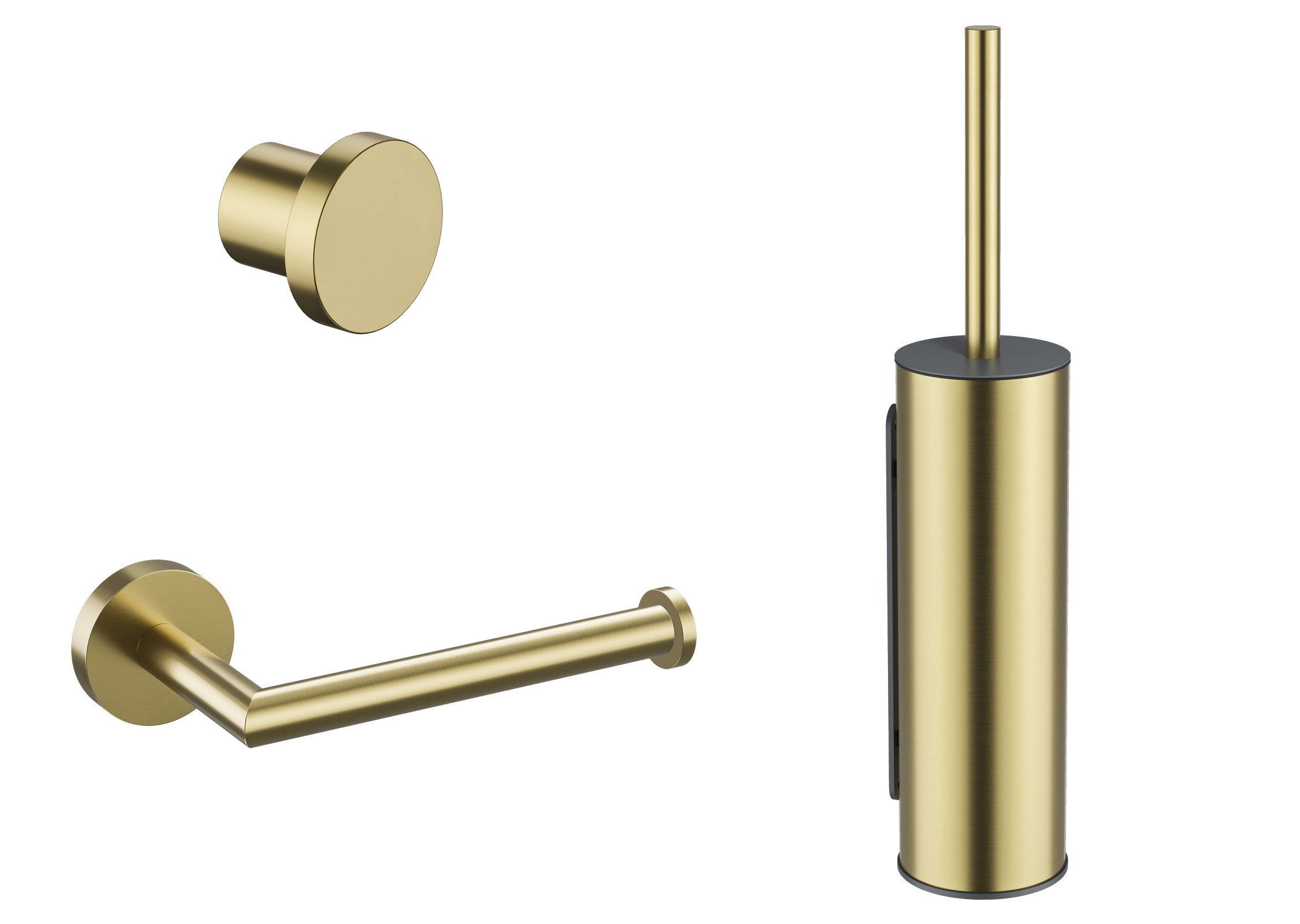 Luca toilet accessoire set: rolhouder borstelhouder en haak LA900BG Champagne goud PVD