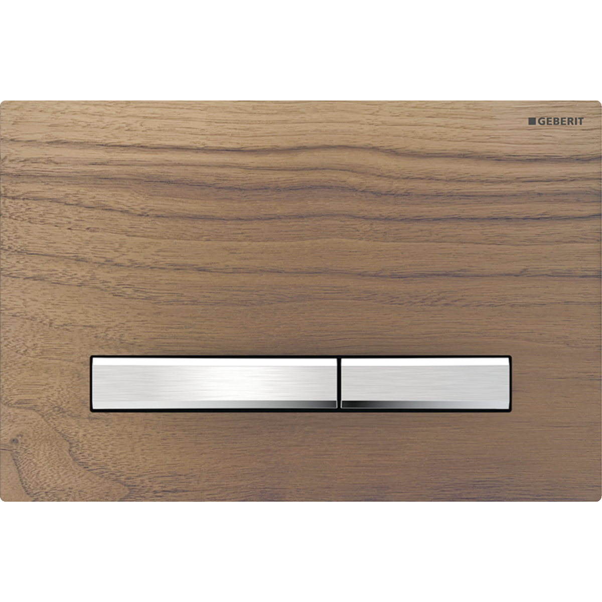 Geberit Sigma50 bedieningsplaat 2- toets square chroom - Amerikaans noten 115.788.JX.2