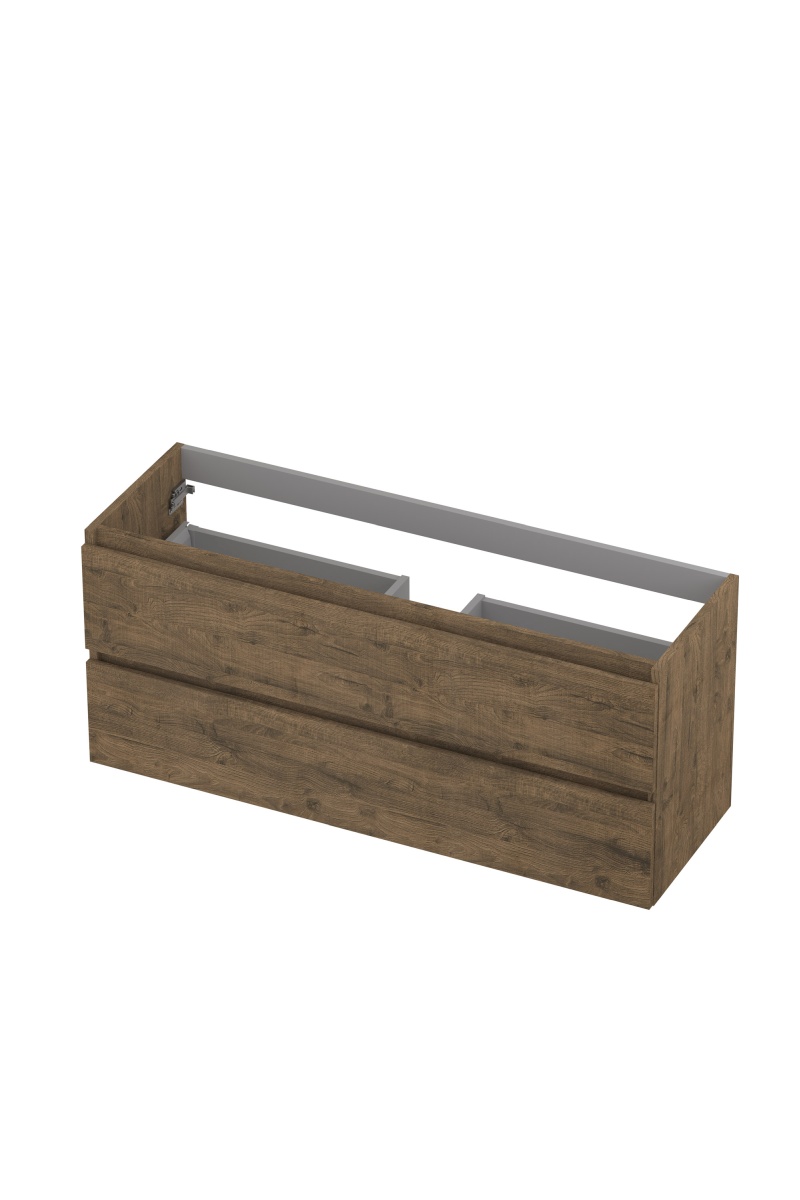 INK onderk. 2 laden greepl. met houten keerlijst 1257033 Naturel eiken H520xB1200xD400