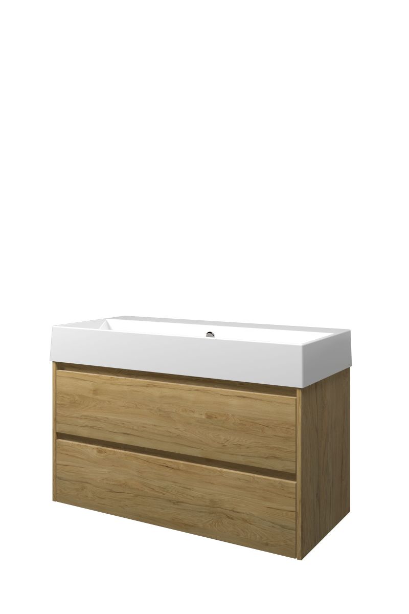 Proline set porselein Loft wast. z. krgt. en onderk. sym. ZGWB1000IO Ideal oak/Glans wit H620xB1000xD460