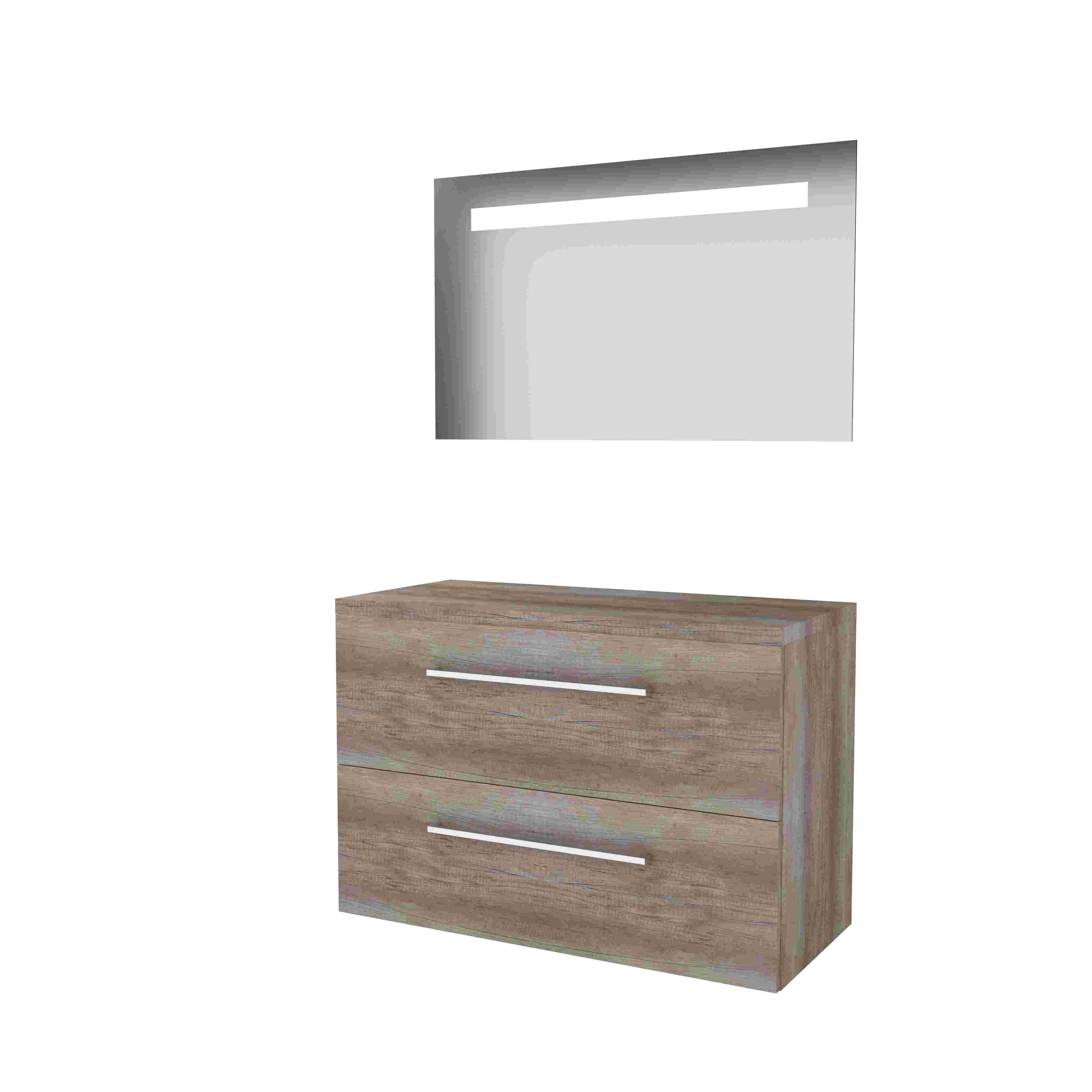 Basic Econom. 46 onderk. m. gr. incl. 2 la + afdekplaat incl. spg. m. geint. Led B1000xD460 Scotch Oak / 1813593
