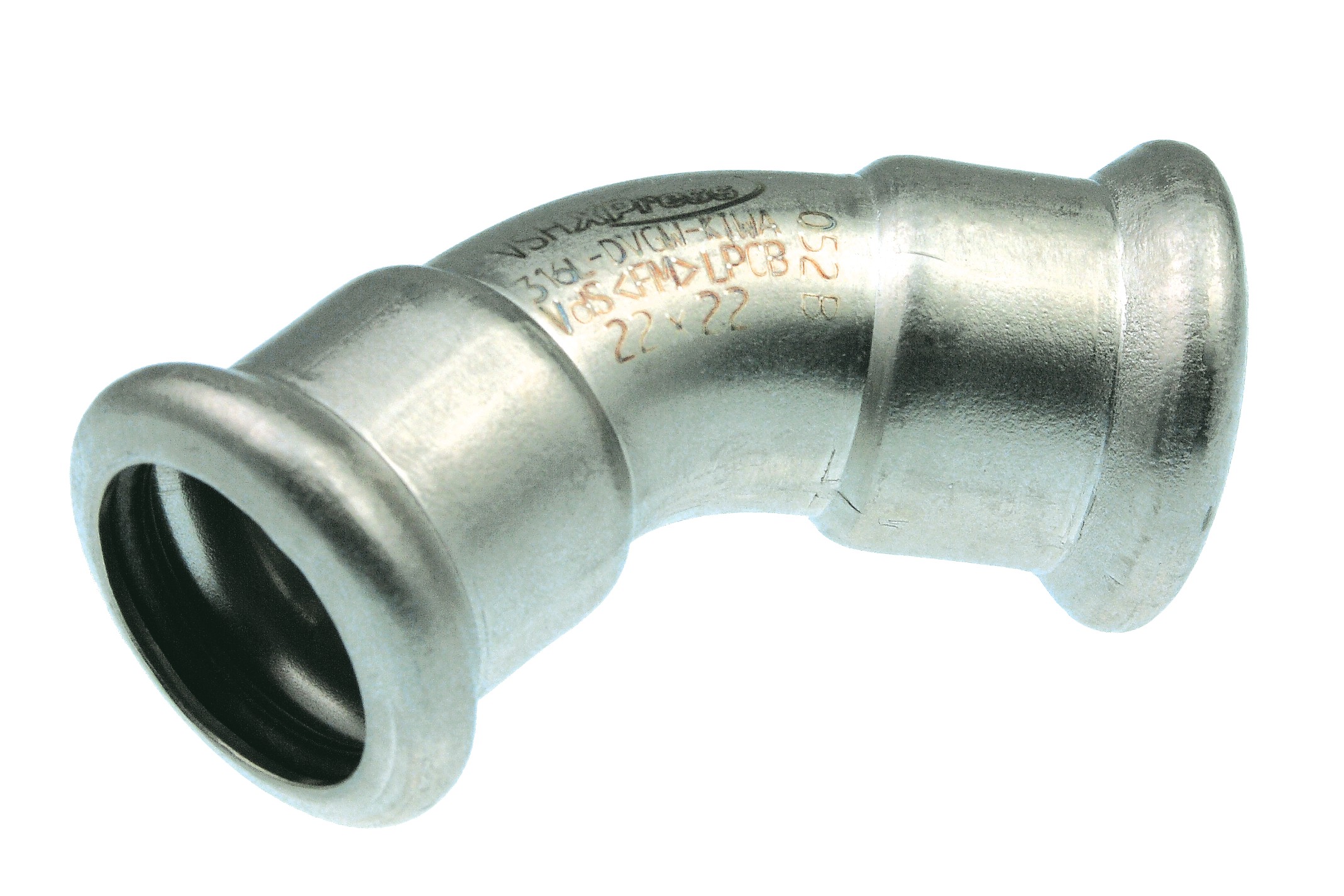VSH XPress RVS bocht 45gr. 2x press 88.9 6230070