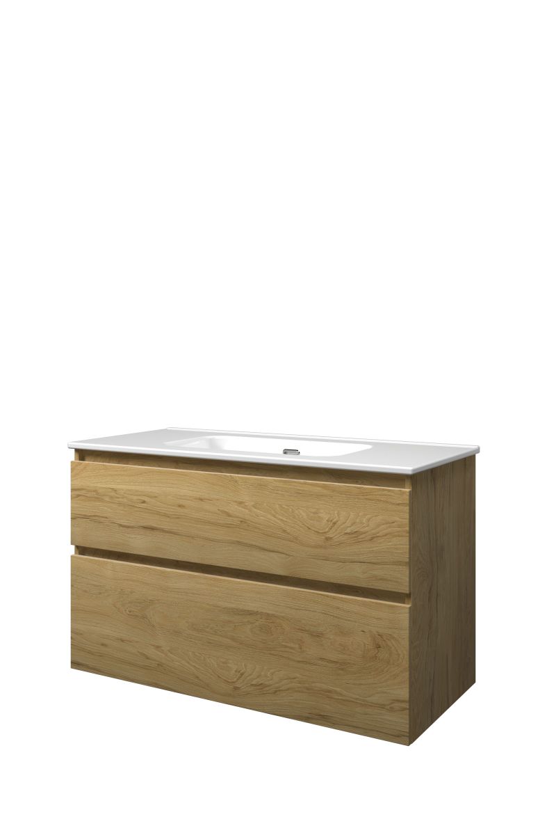 Proline set porselein Elegant wast. z. krgt. en onderk. a-sym. TGWC1000IO Ideal oak/Glans wit H620xB1000xD460