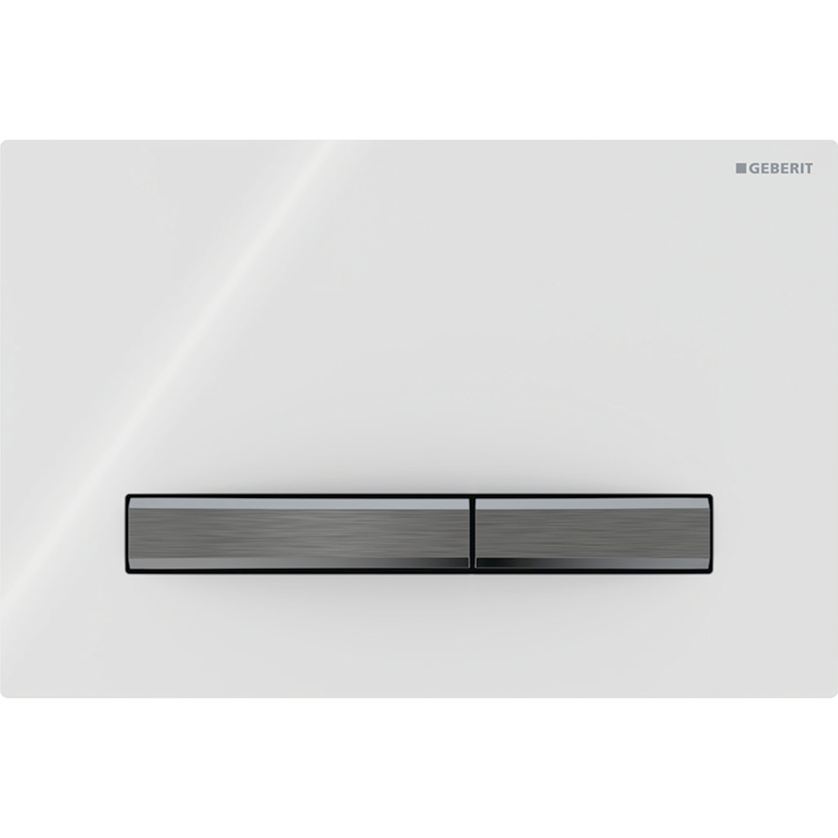 Geberit Sigma50 bedieningsplaat 2- toets spoeling square zwartchroom - wit 115.671.11.2