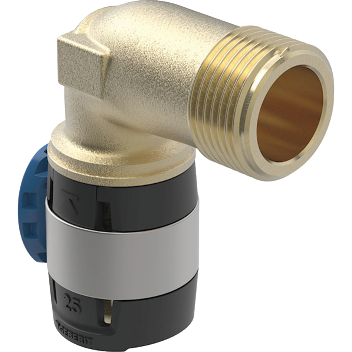 Geberit FlowFit bocht 90gr buitendraad brons lang 25x1 620.527.00.1
