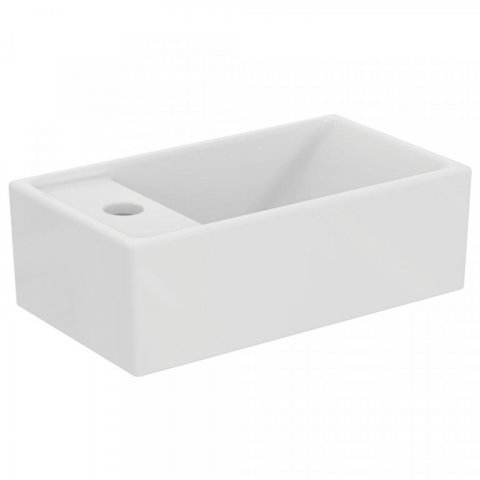 Tiempo fontein 370 x 210 mm m. kraangat links z. overl. E211301  Wit