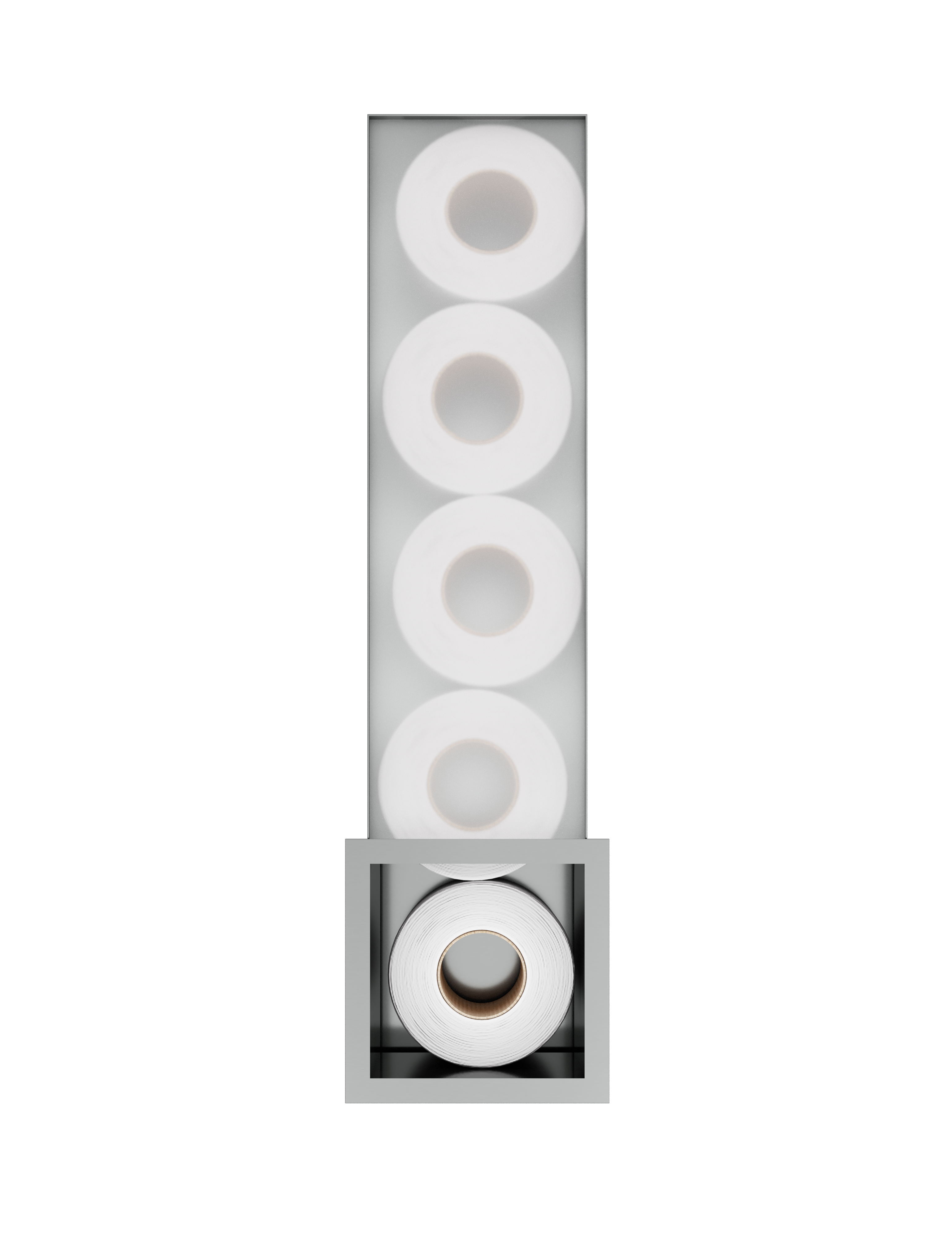 Hotbath More inbouw reserverol houder voor 6 rollen 16x60x14cm ST016IX RVS 316