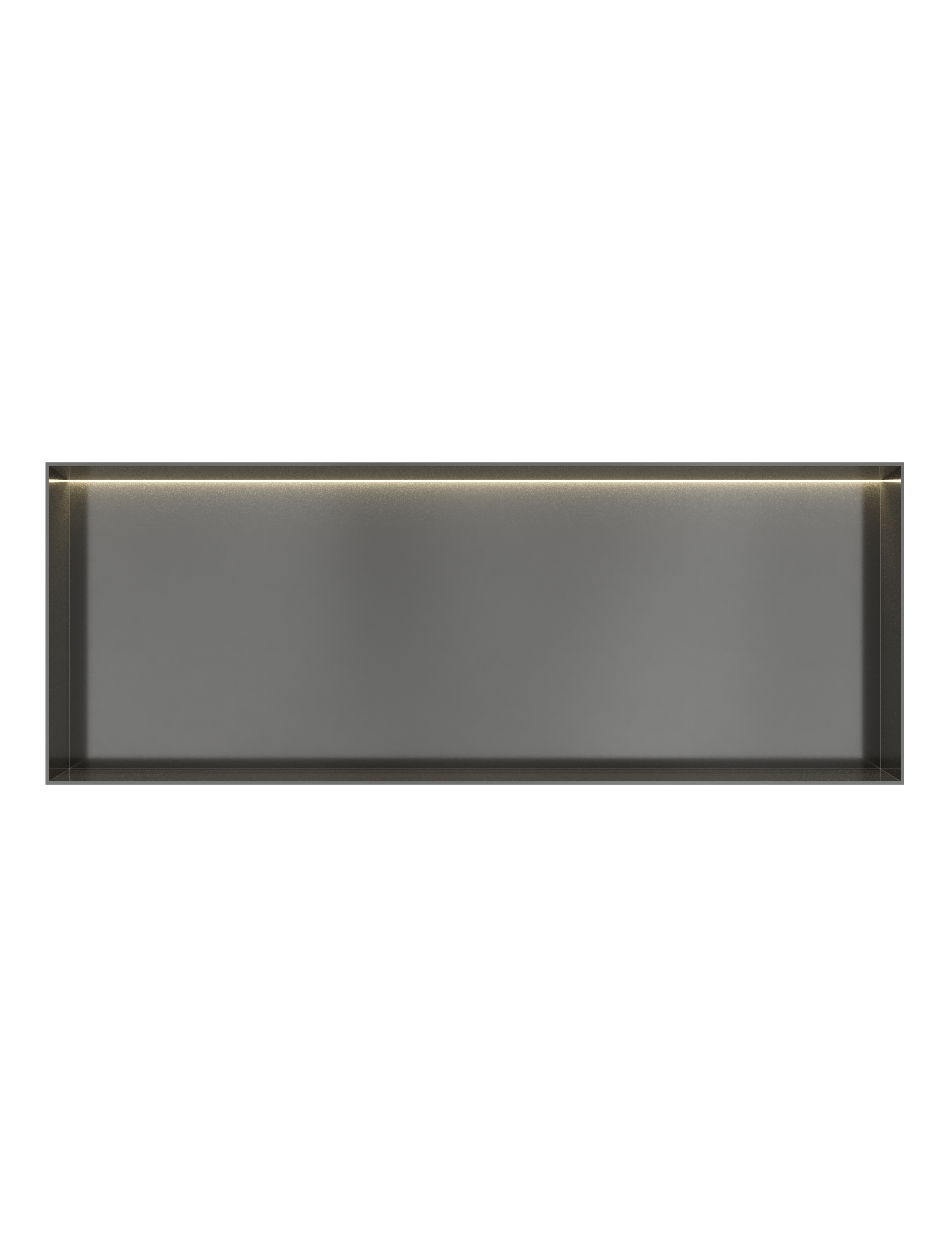 Hotbath More inbouwbox of inbouwnis 30x80x10cm frameless + LED BOX080FLBGP Geborsteld gunmetal PVD