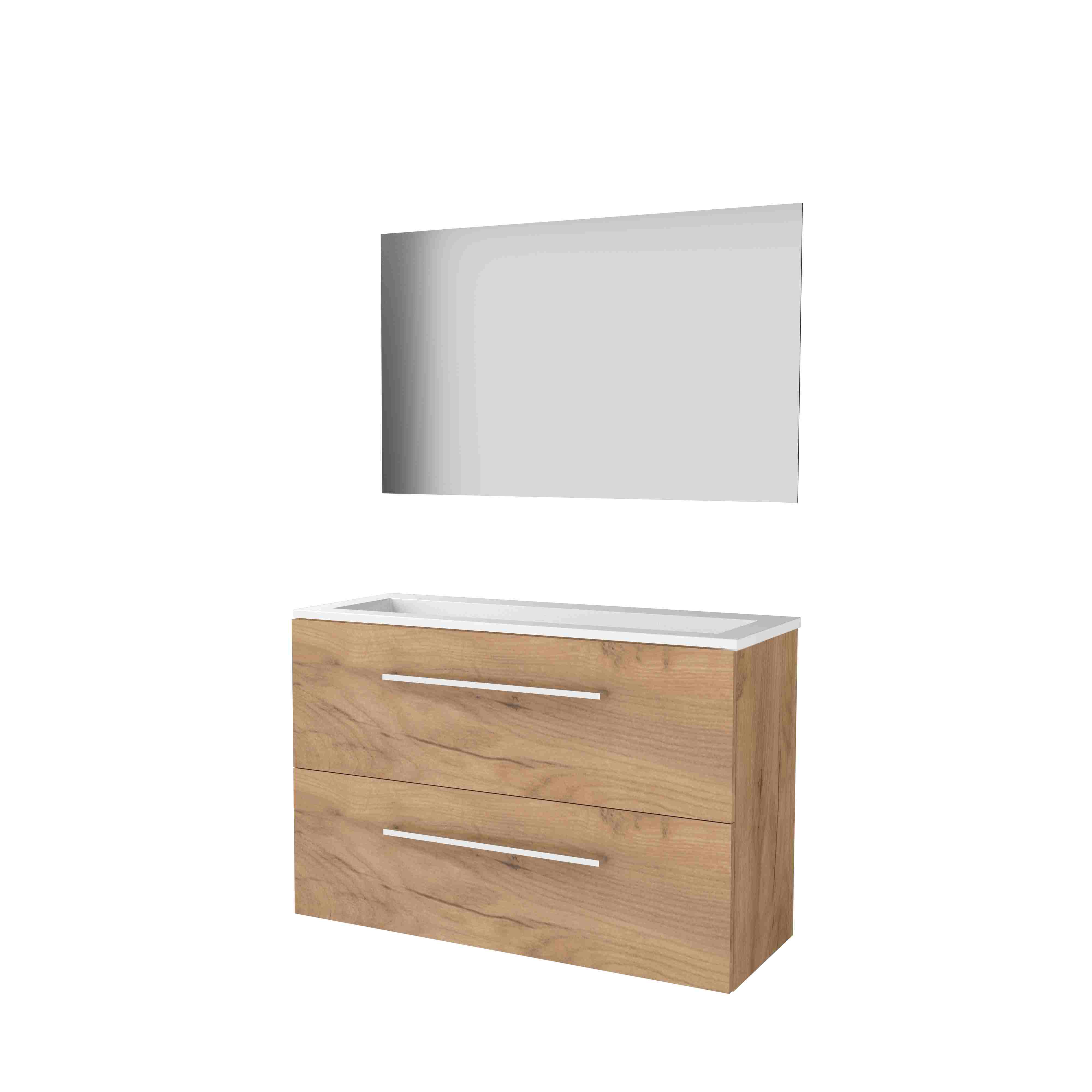 Basic Ultimate 39 onderk. m. gr. incl. 2 la + Acryl wast. z. krgt. incl. spg. m. LED ind. o+b B1000xD390 Whisky Oak / 1813913