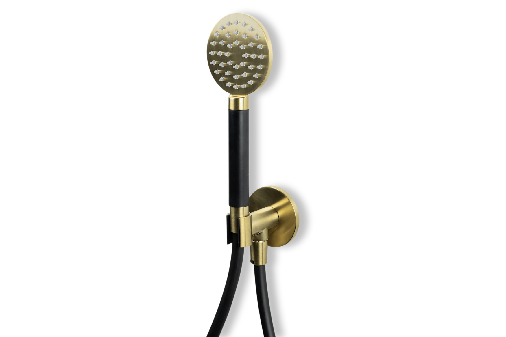 Lagoo Garda handd.houder met wanduitlaat handd. rond en doucheslang 150 cm G2242BB Brushed Brass PVD