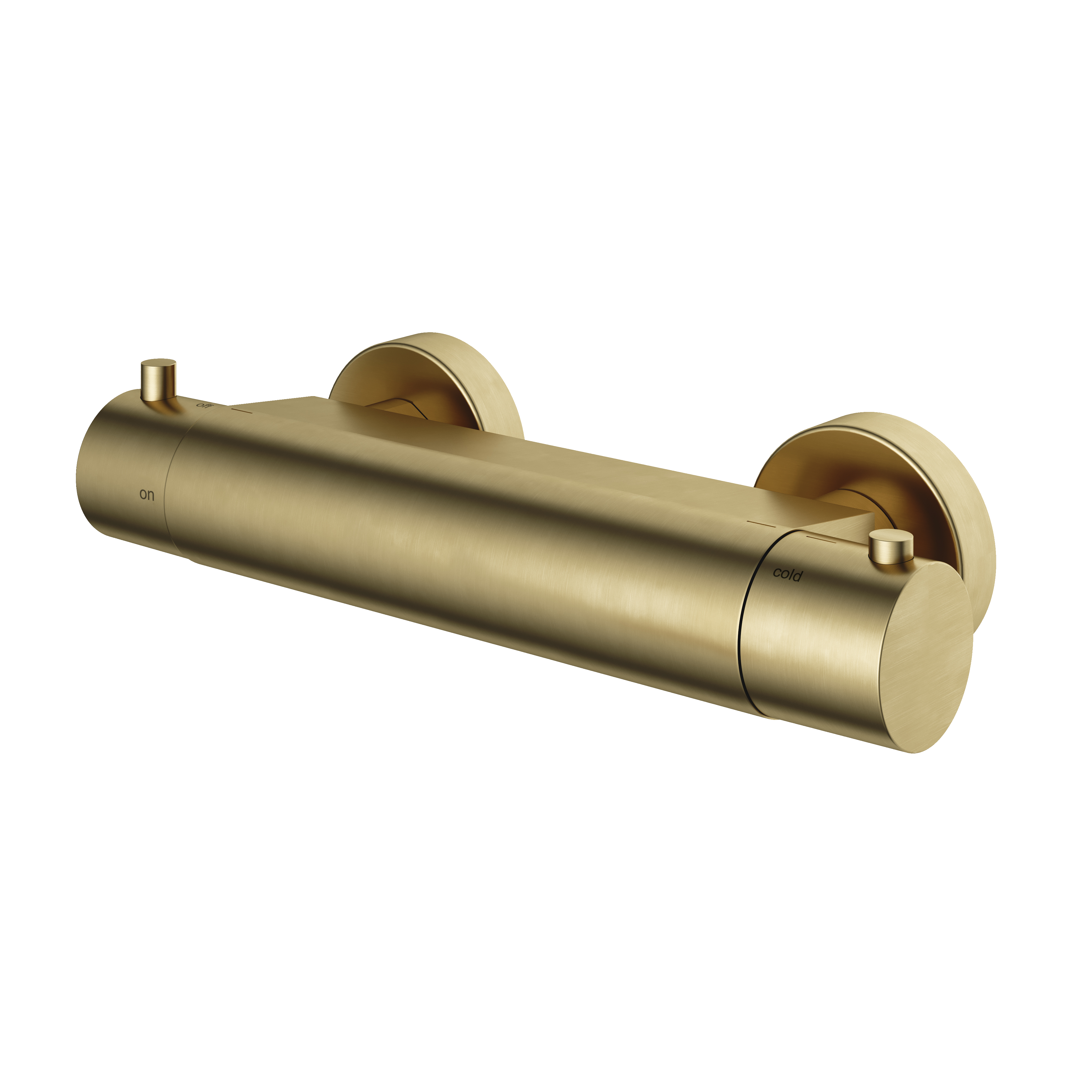 Hotbath Cobber thermostatische douchemengkraan met 1/2 doucheslang onderaansluiting B008BB Geborsteld messing