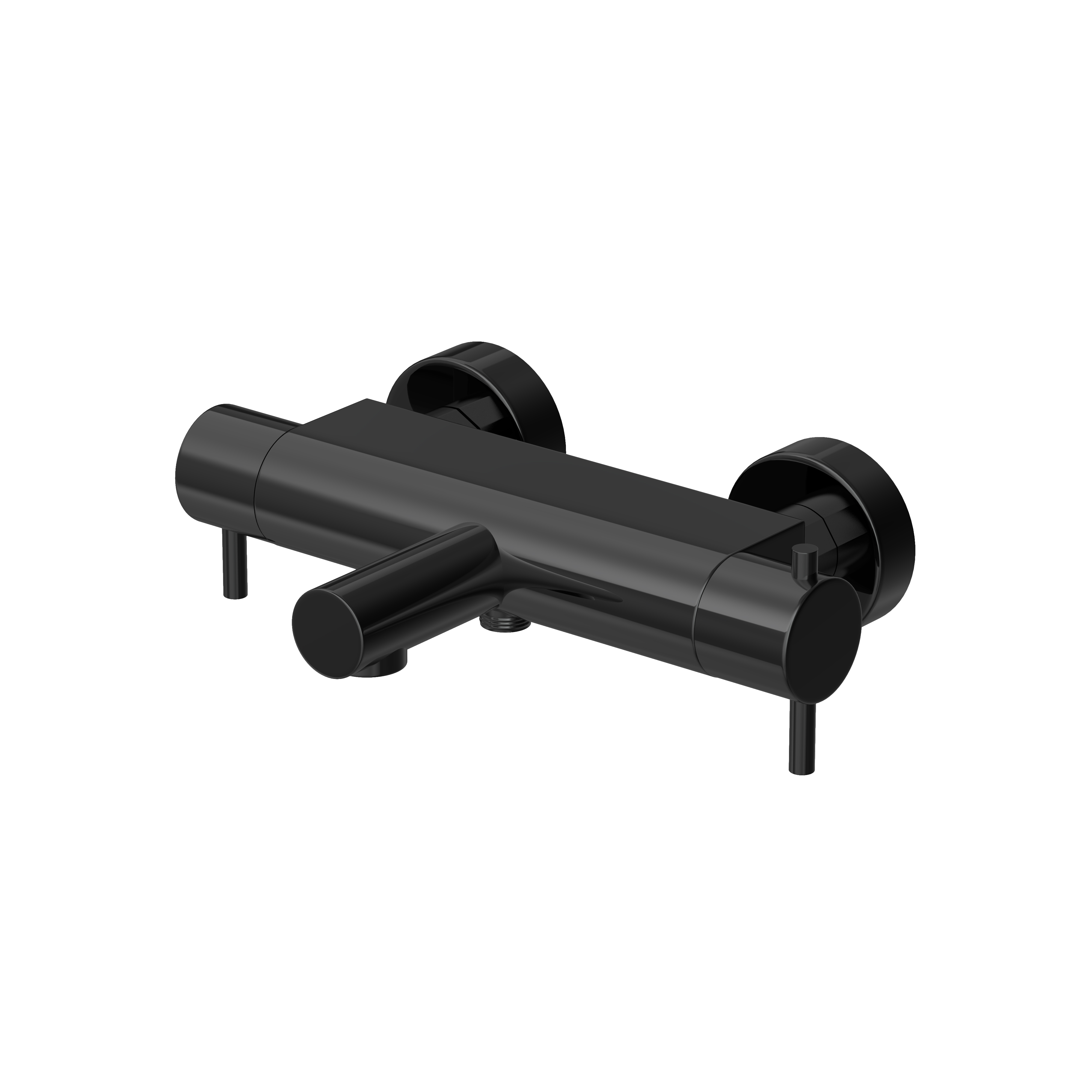 Hotbath Cobber thermostatische badmengkraan met uitloop B022PBP Gepolijst zwart PVD