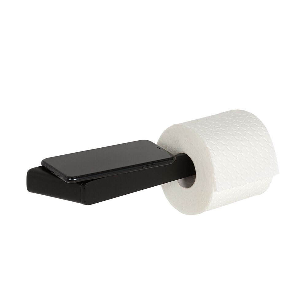 Geesa Shift toiletrolhouder zonder klep met planchet zwart 919924-06