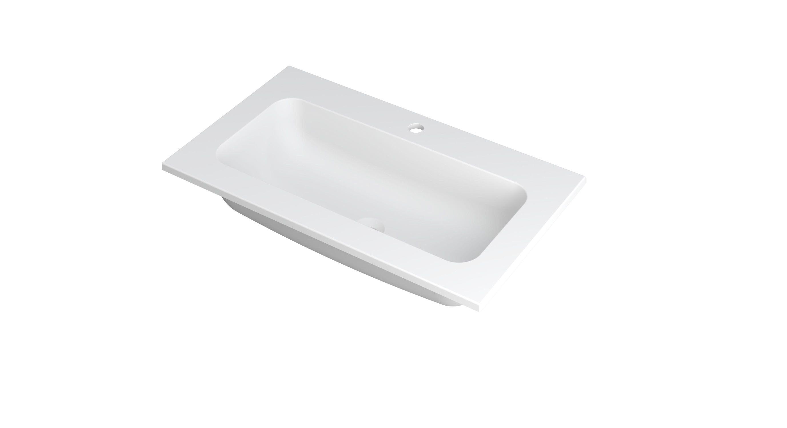 INK Faktor wast. polystone centraal met 1 krgt. 3407201 Mat wit H15xB800xD450