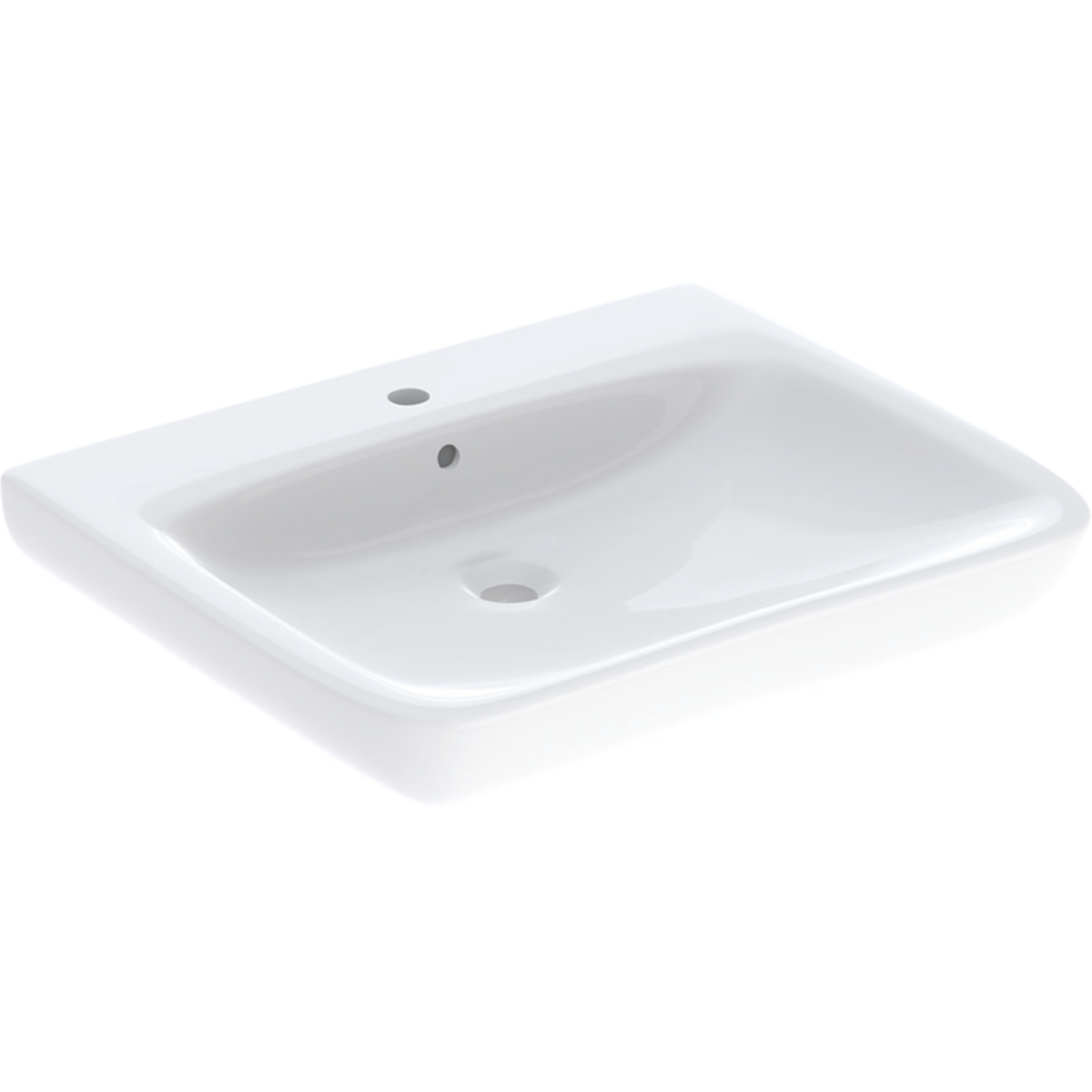 Geberit 300 Comfort Miva wastafel 65x55cm m.krgt. m.overl. S8340500000G Wit